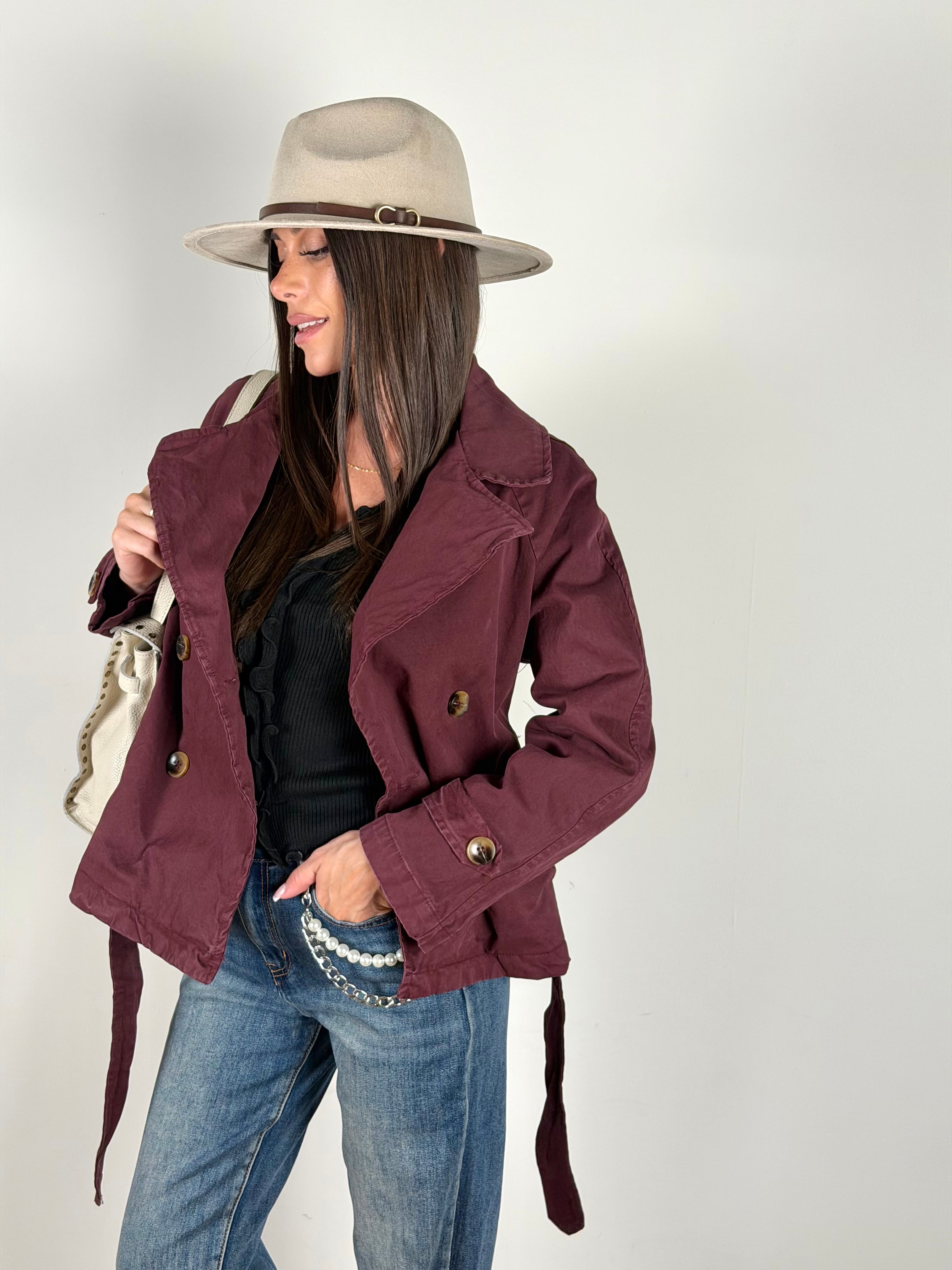 Trench Marlon bordeaux