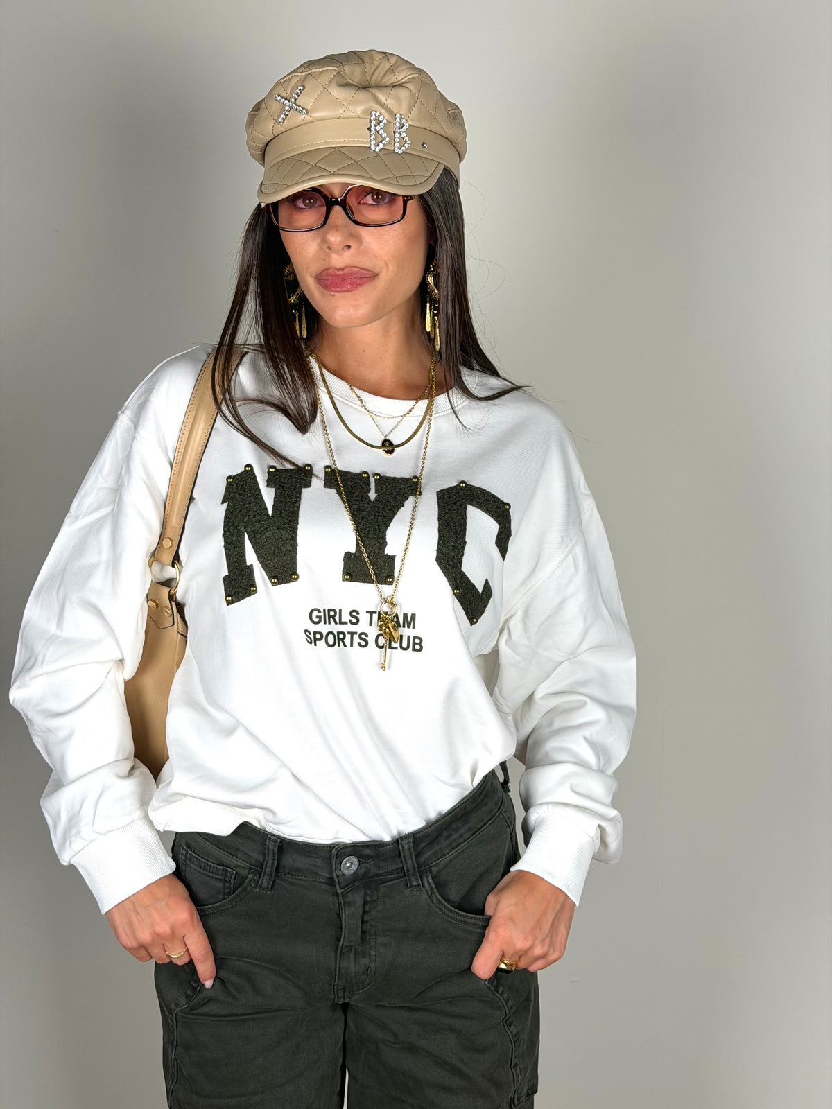 Felpa NYC verde
