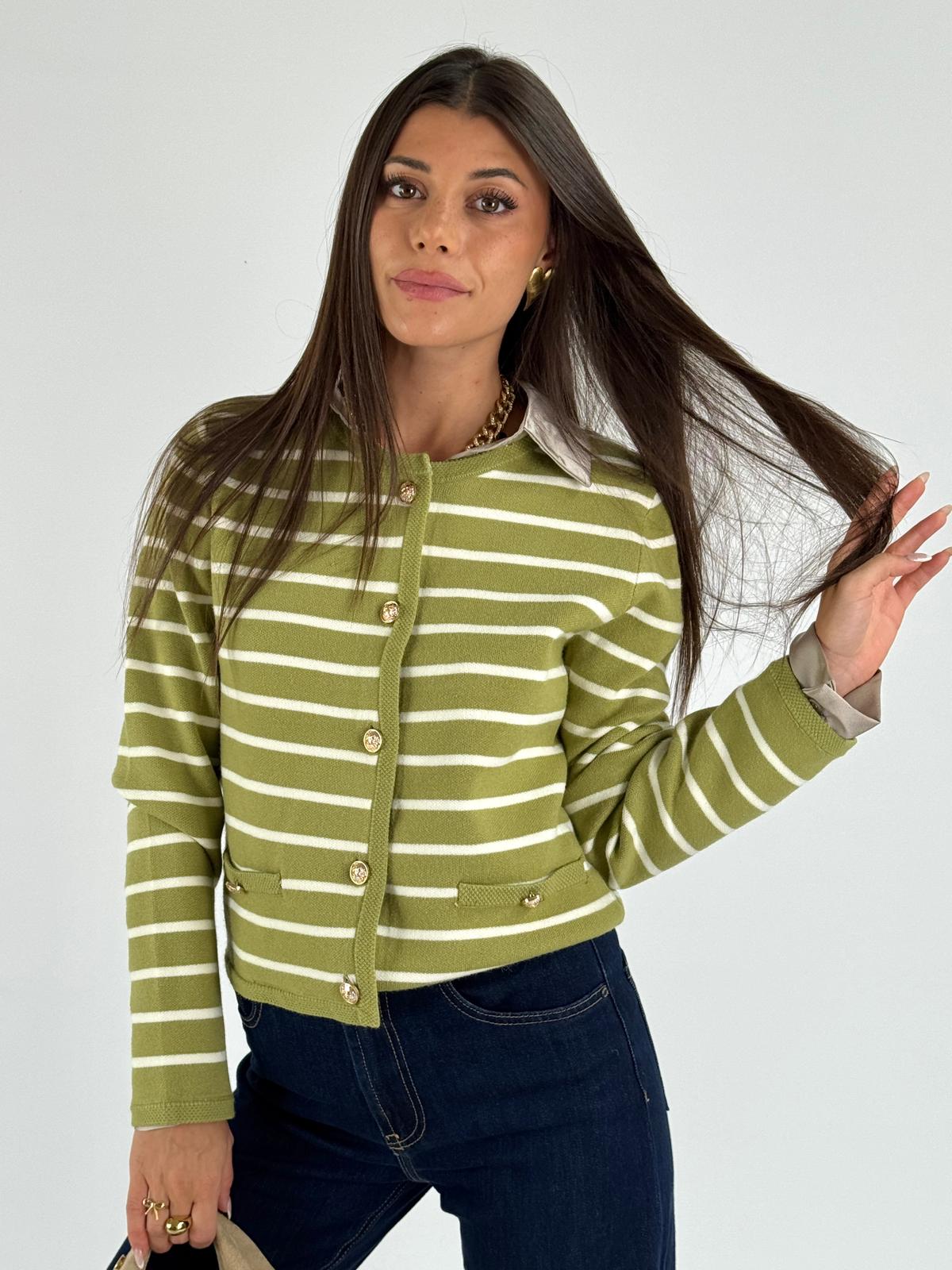 Maglioncino righe verde