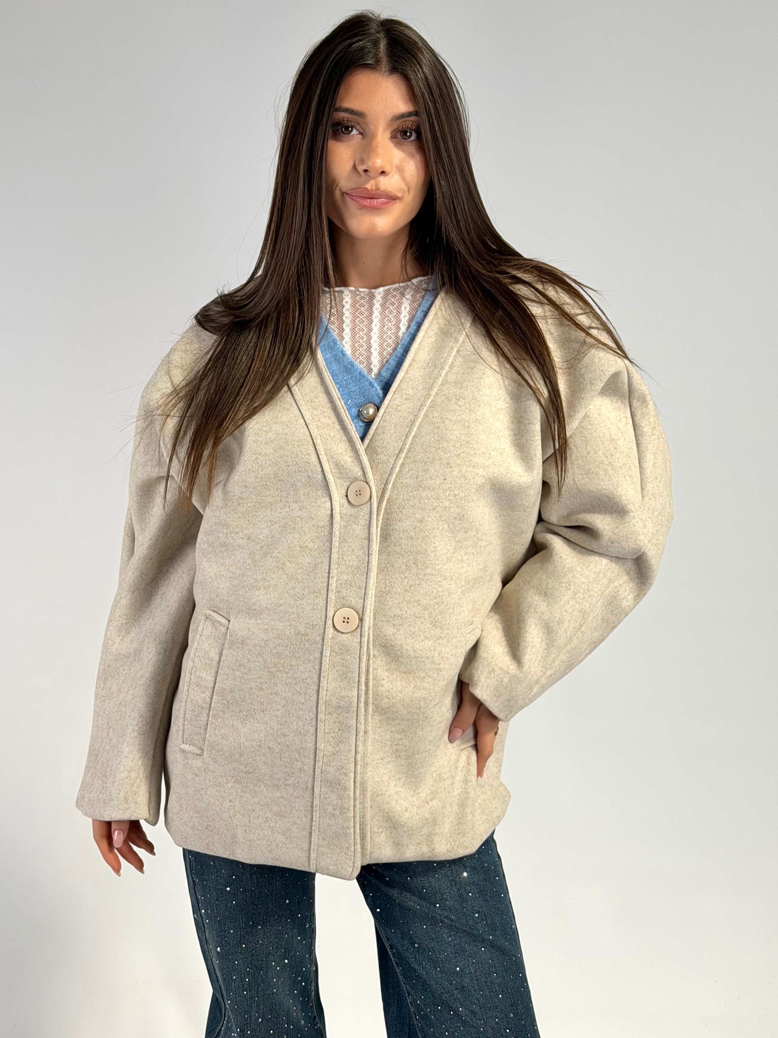 cappotto bomber patricia panna