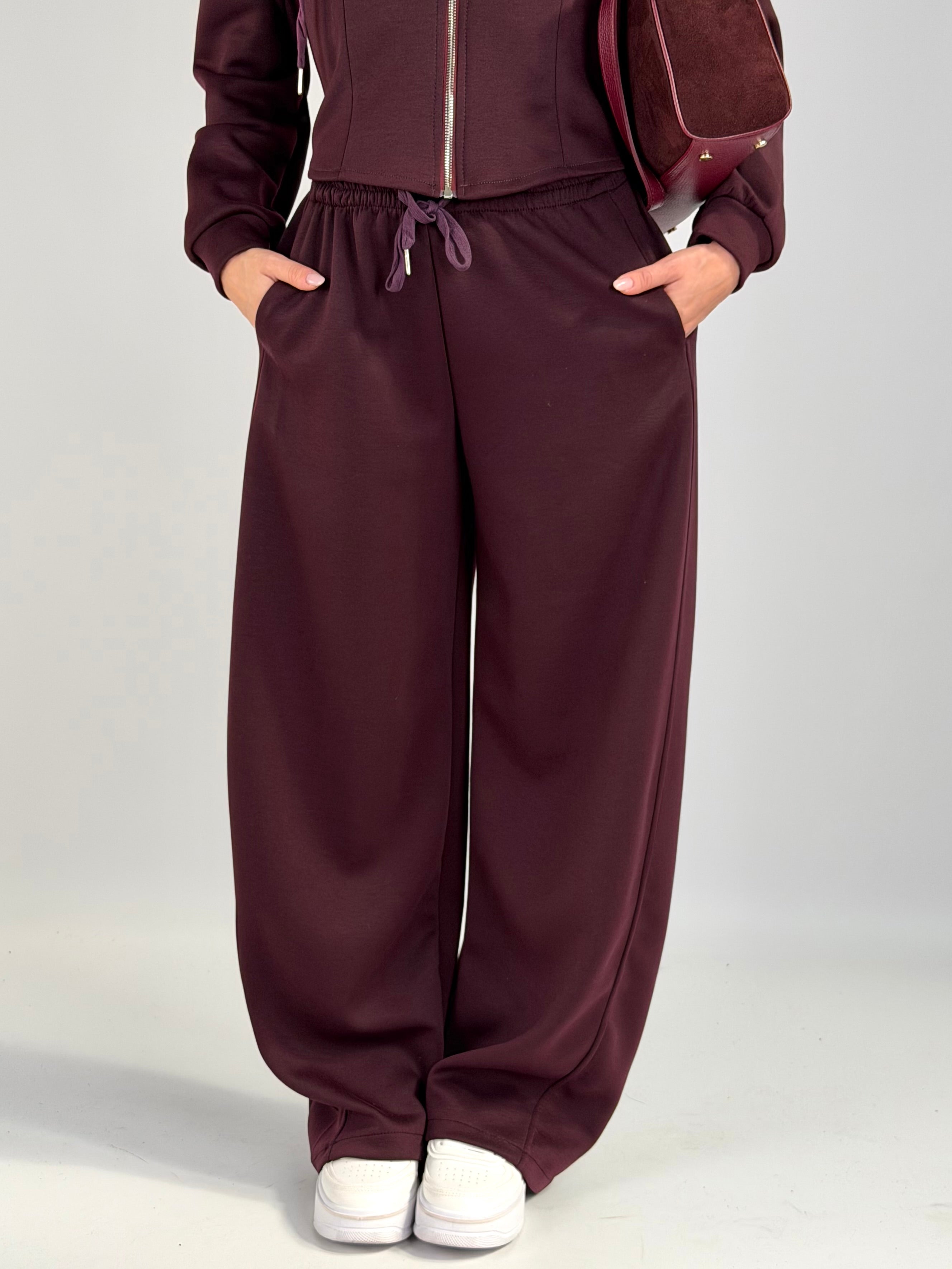 Pantalone tuta Evelyn bordeaux