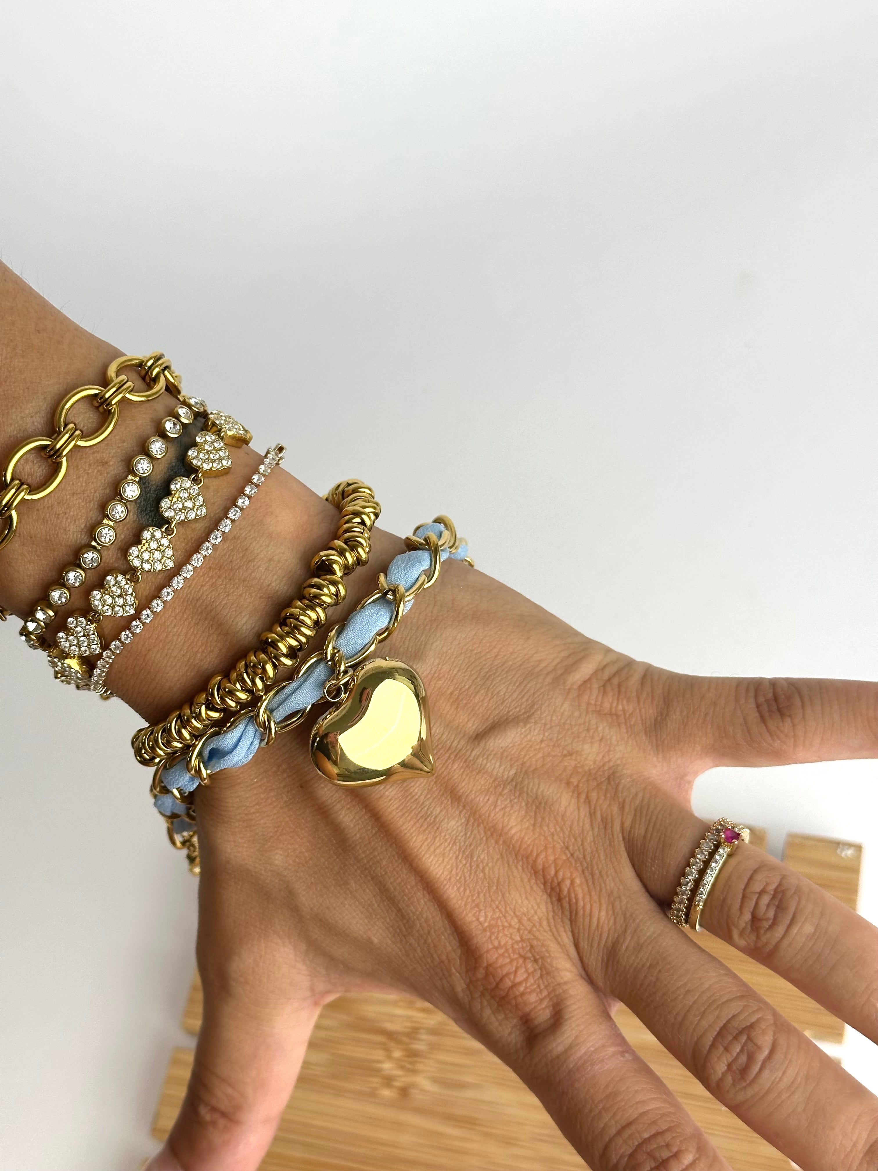 Bracciale cuore amore celeste