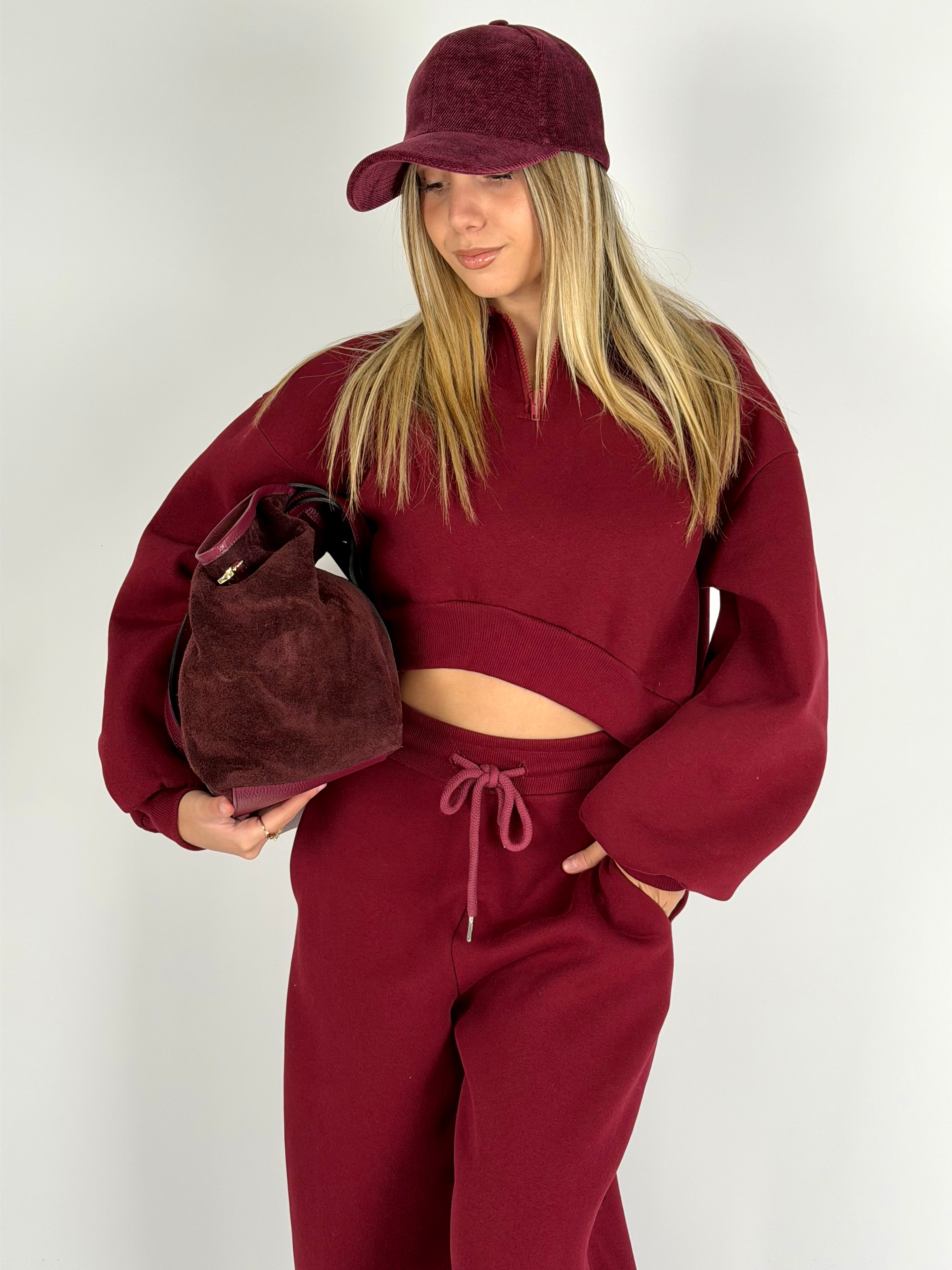 Felpa tuta sportiva Diva bordeaux