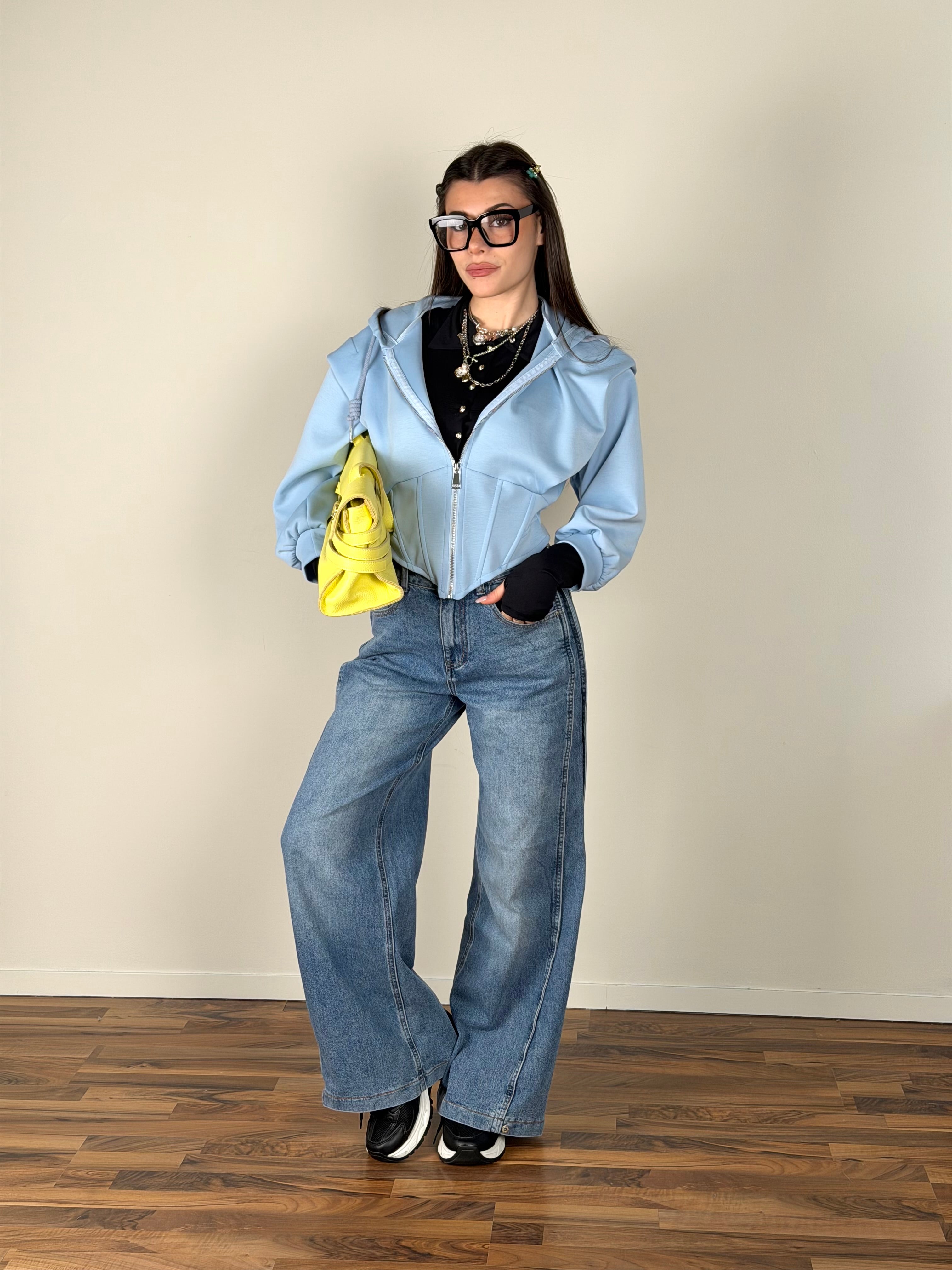 Felpa Rubacuori celeste