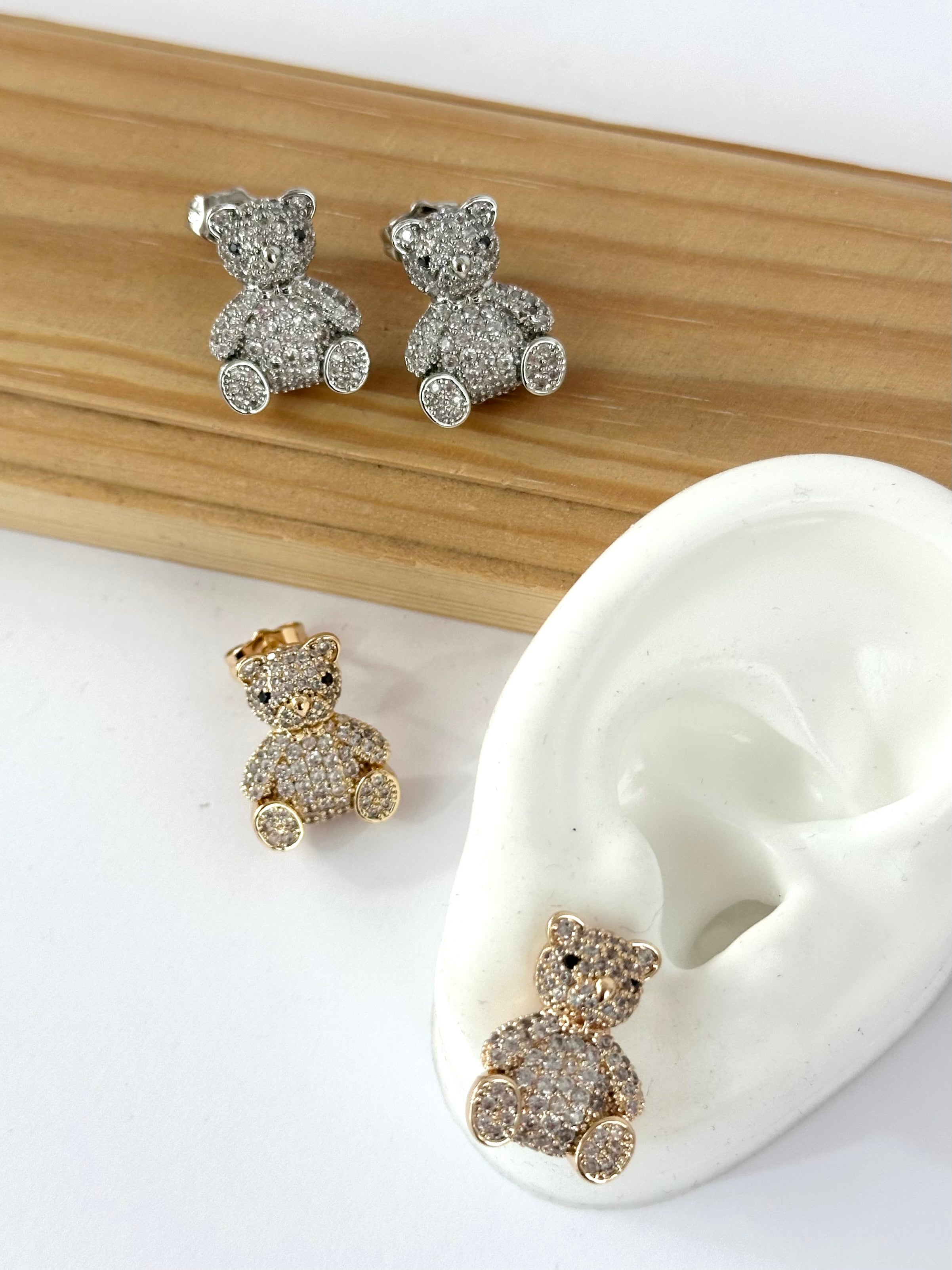 Orecchini maxi Teddy zirconato