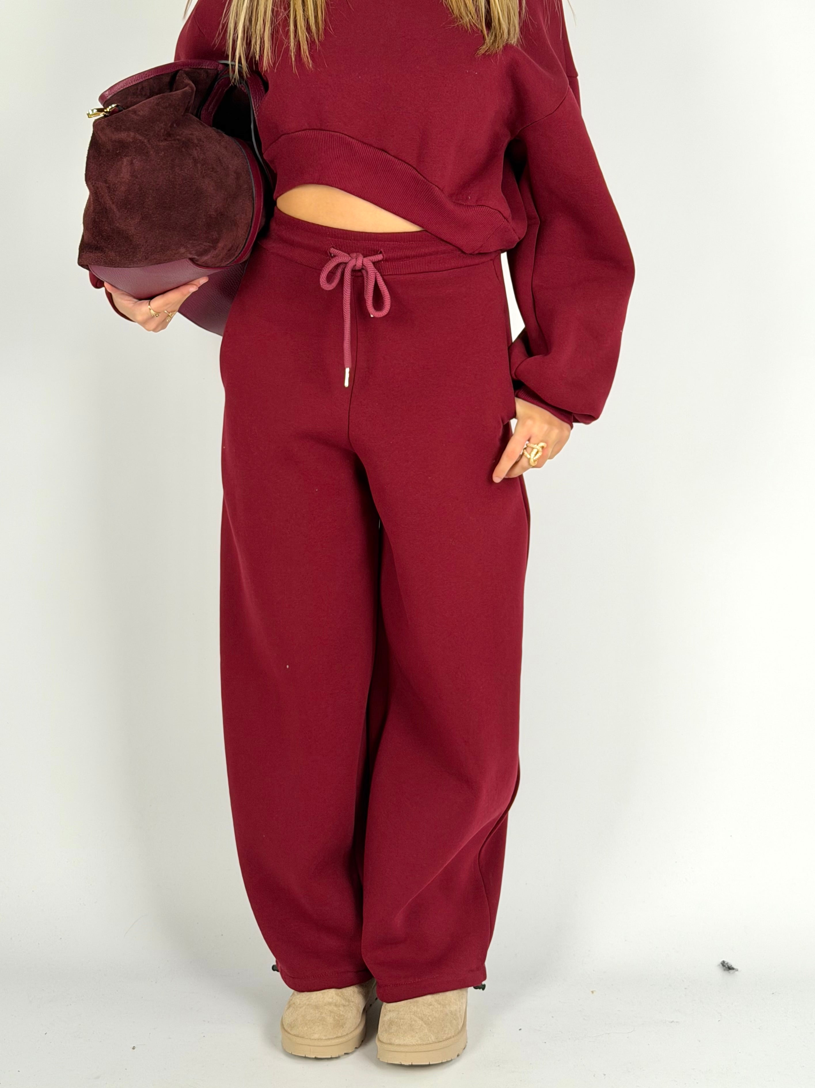 Pantalone tuta sportiva Diva bordeaux