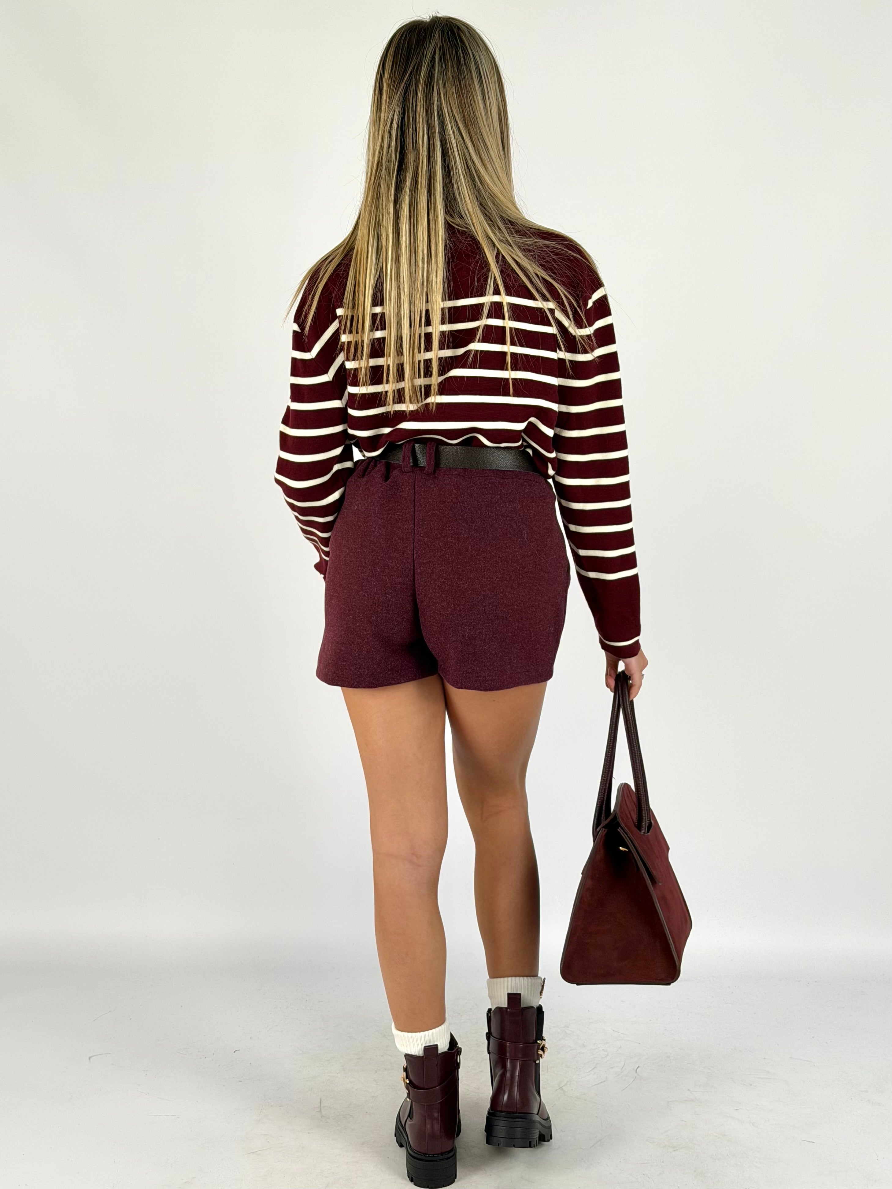 Maglia gioiello righe bordeaux