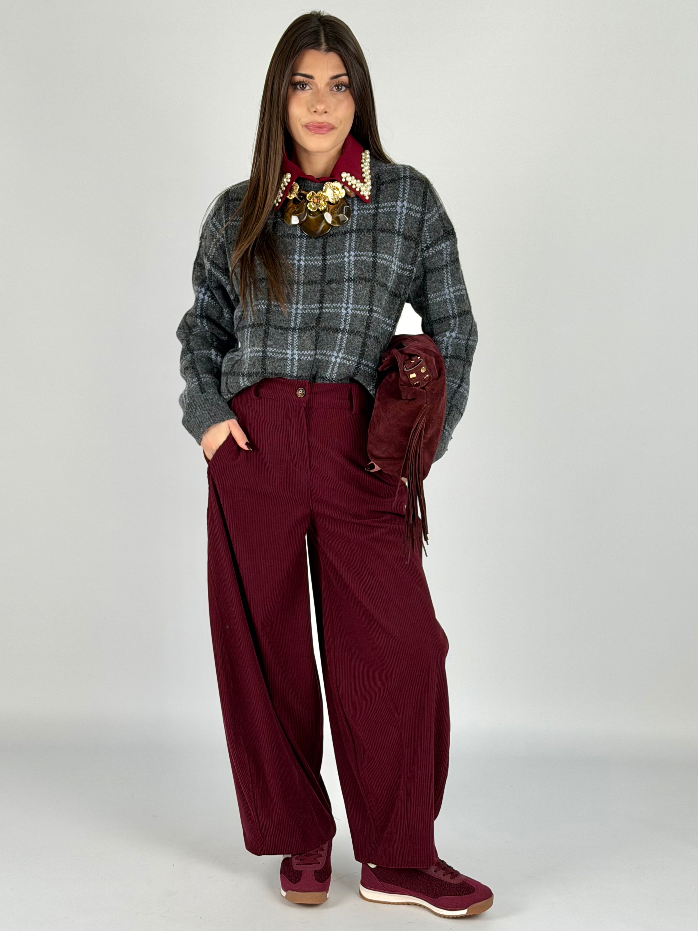 Maglia Selene check grigio