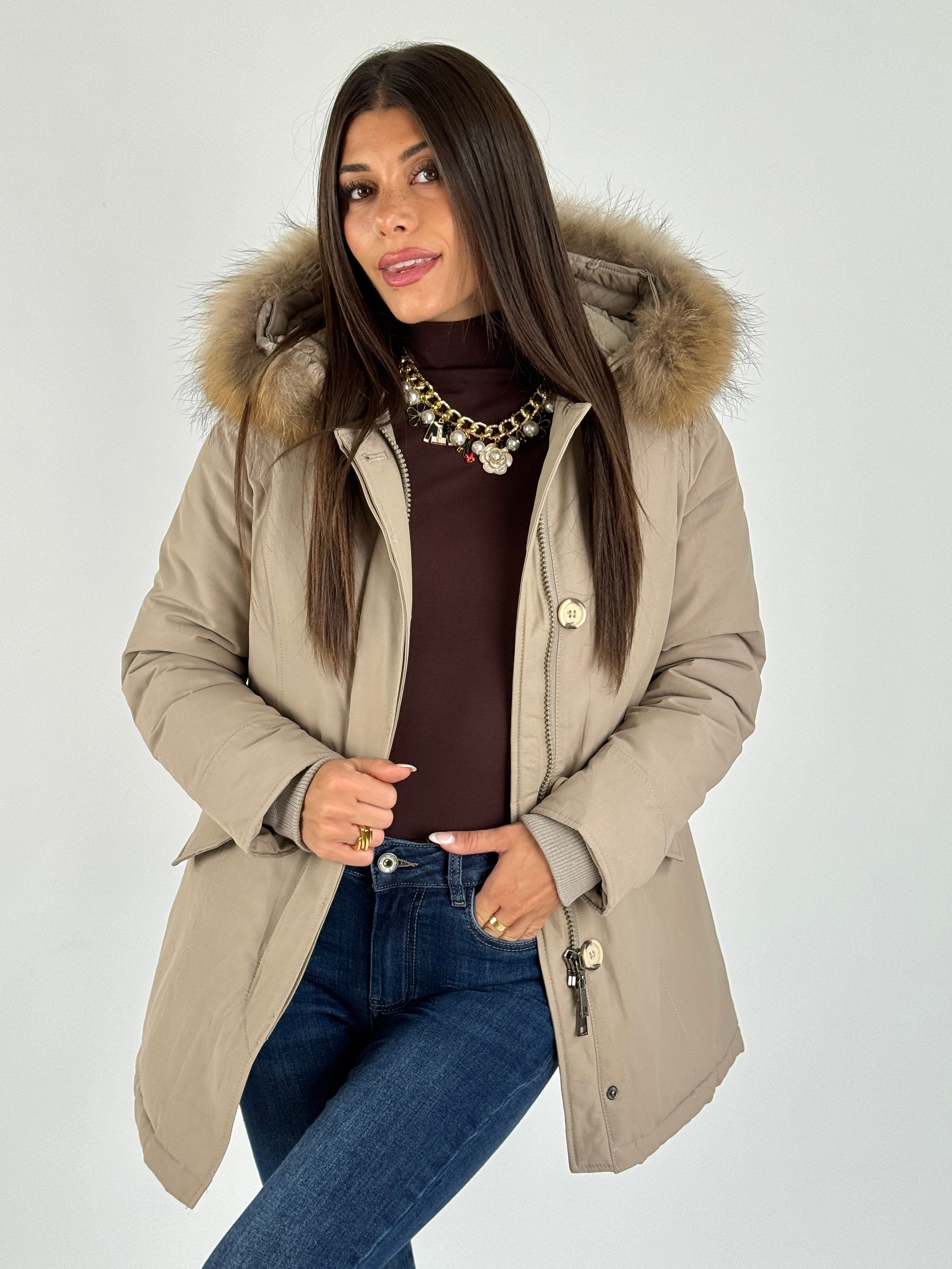 Giaccone Parka beige