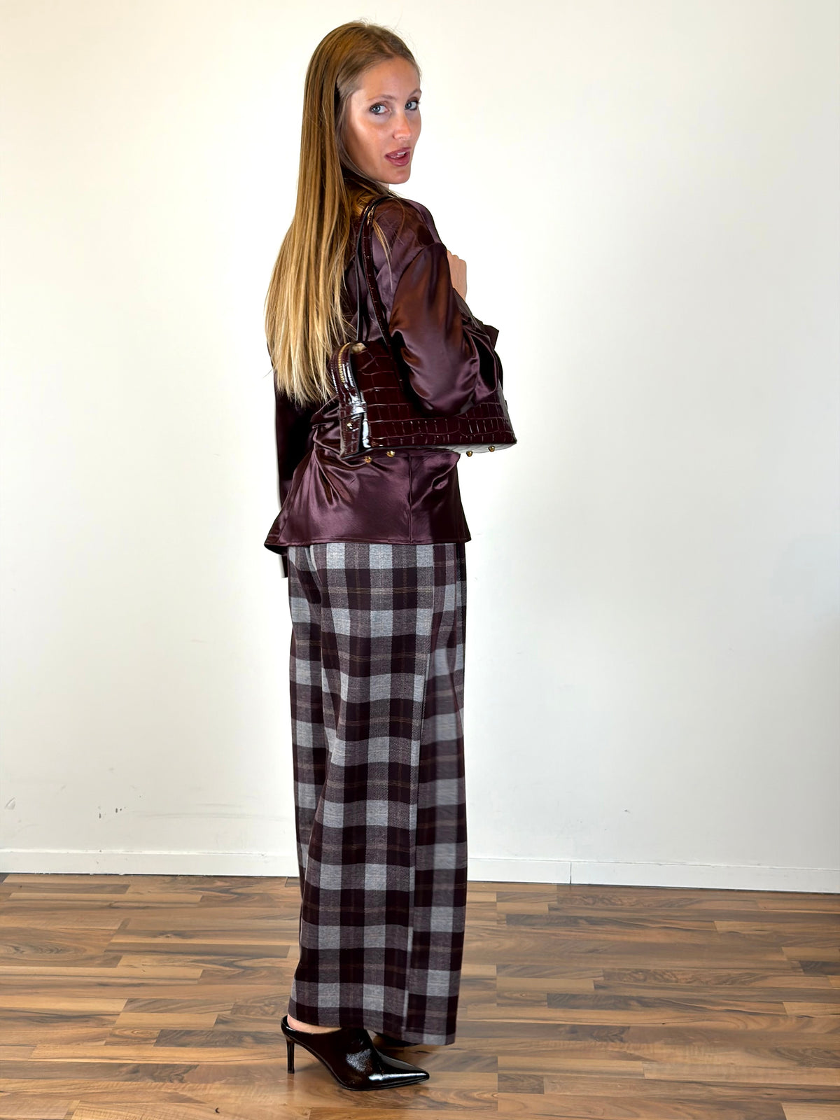 Camicia Scozia bordeaux
