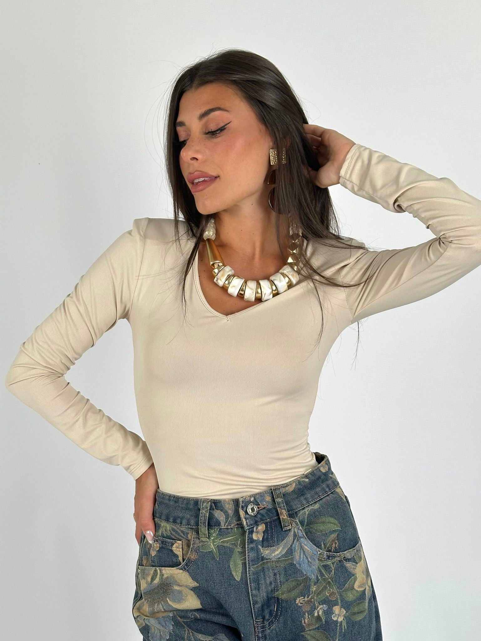 Maglia anni 90 beige