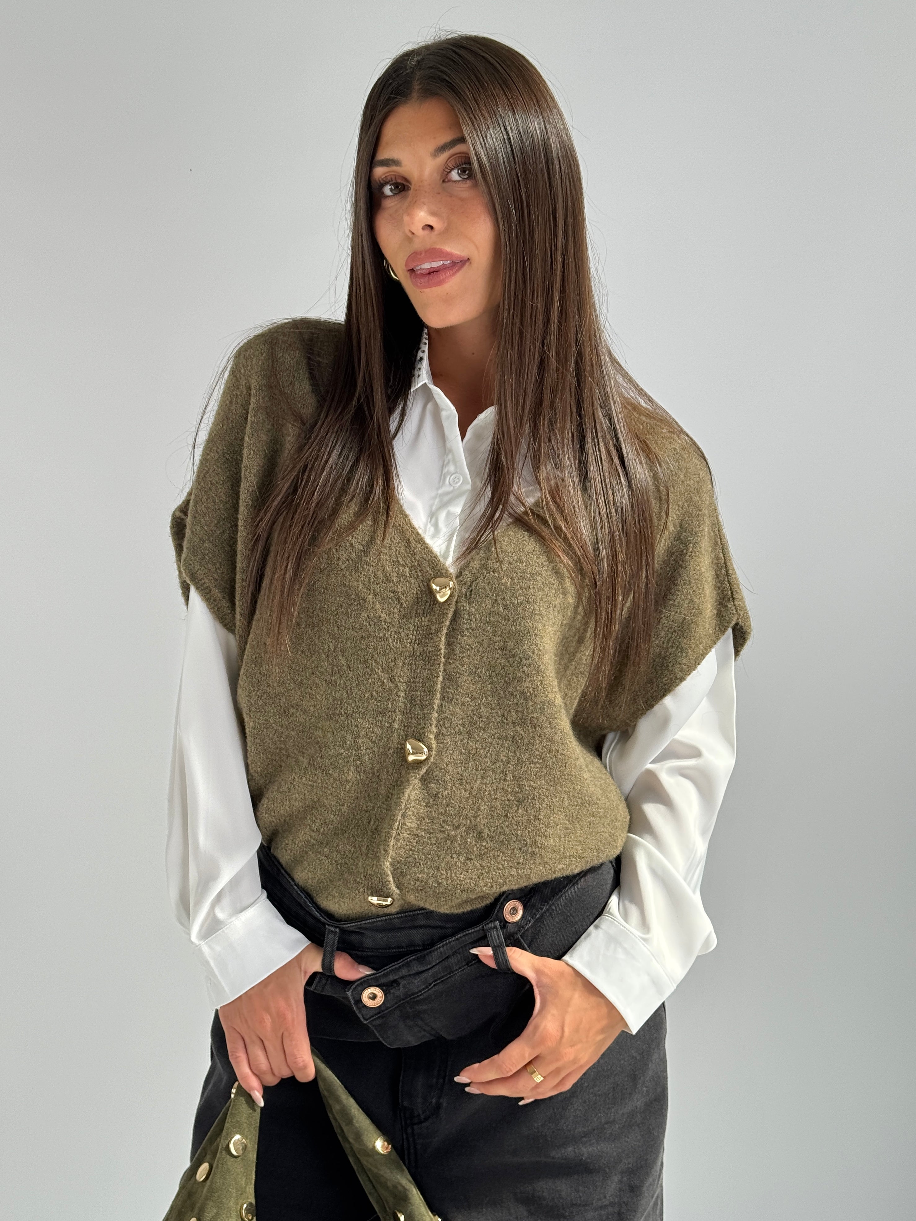 Cardigan gioiello verde