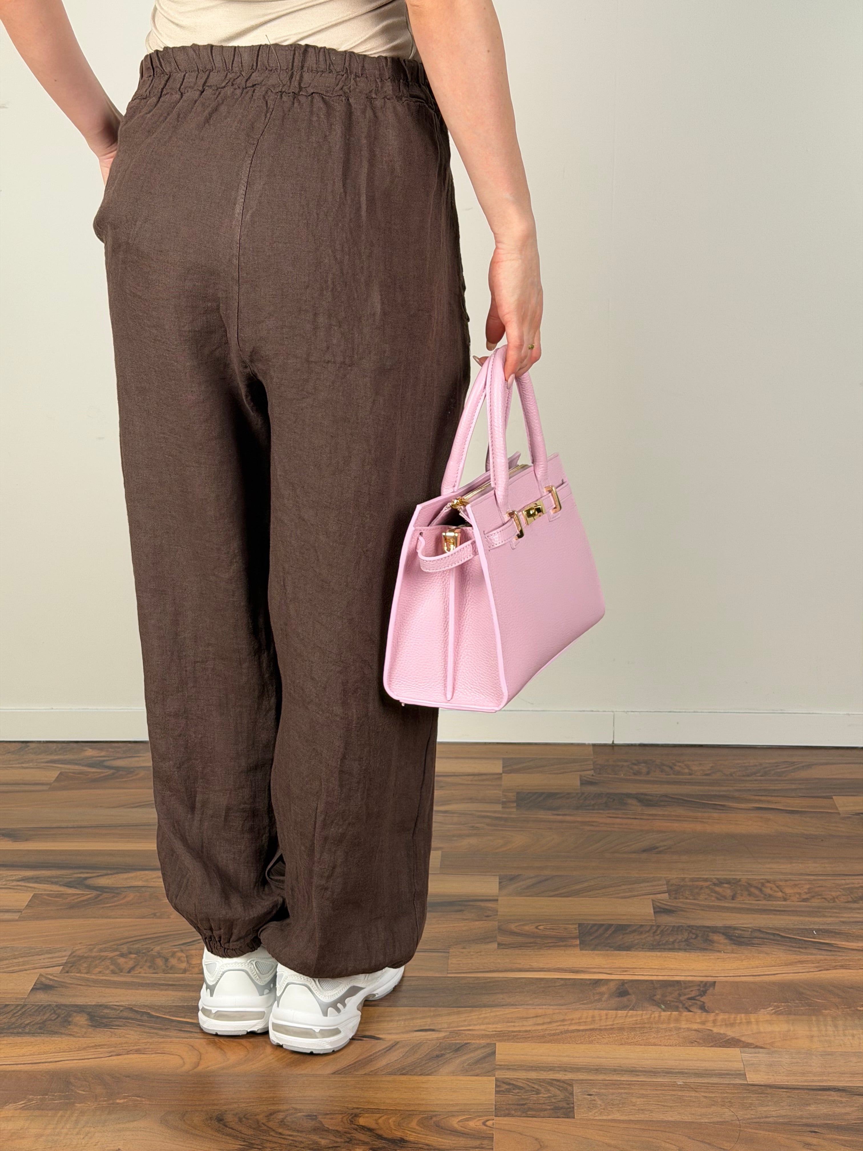 Pantalone lino Fiona moro