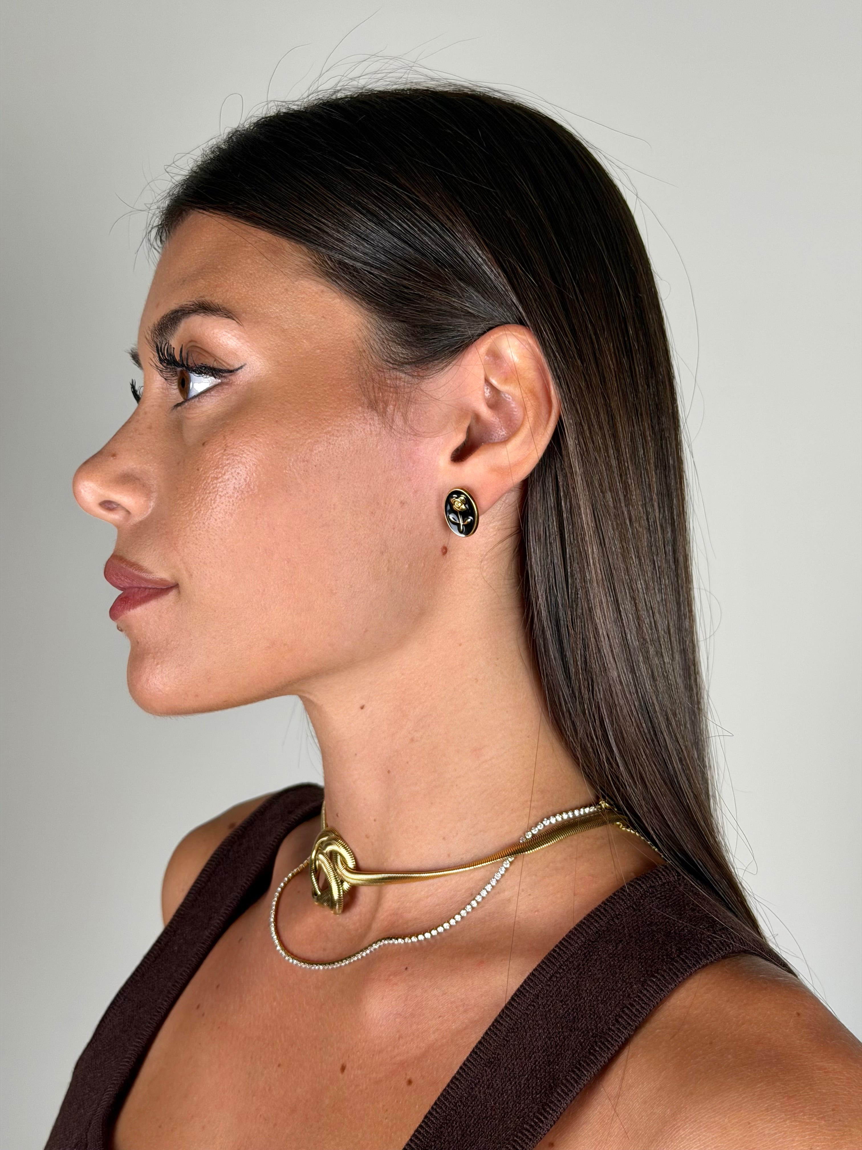 Orecchini fiore nero - collezione passion