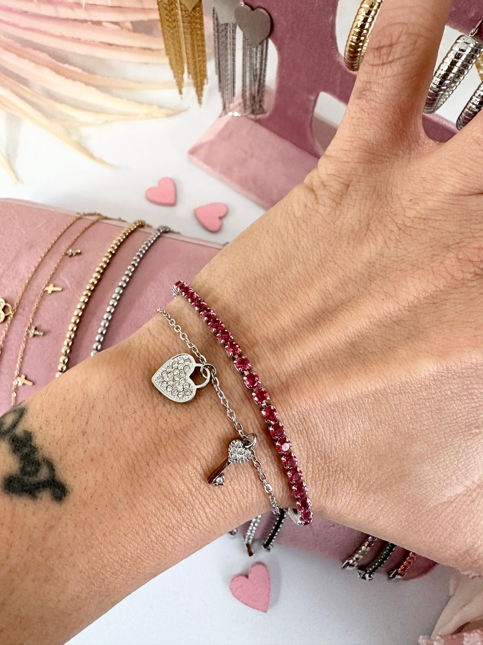 BRACCIALE tennis rainbow medio