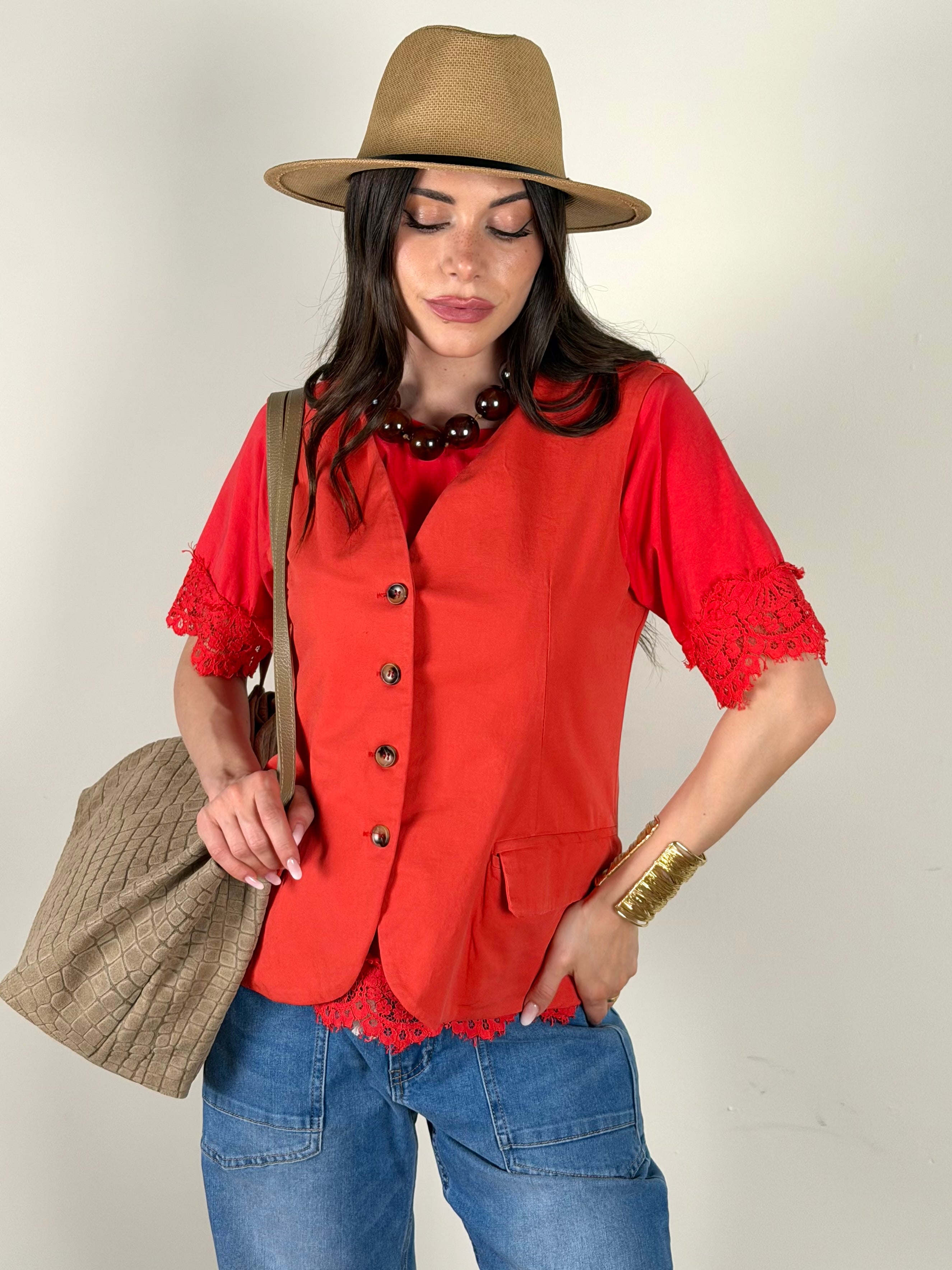 Gilet Lara corallo