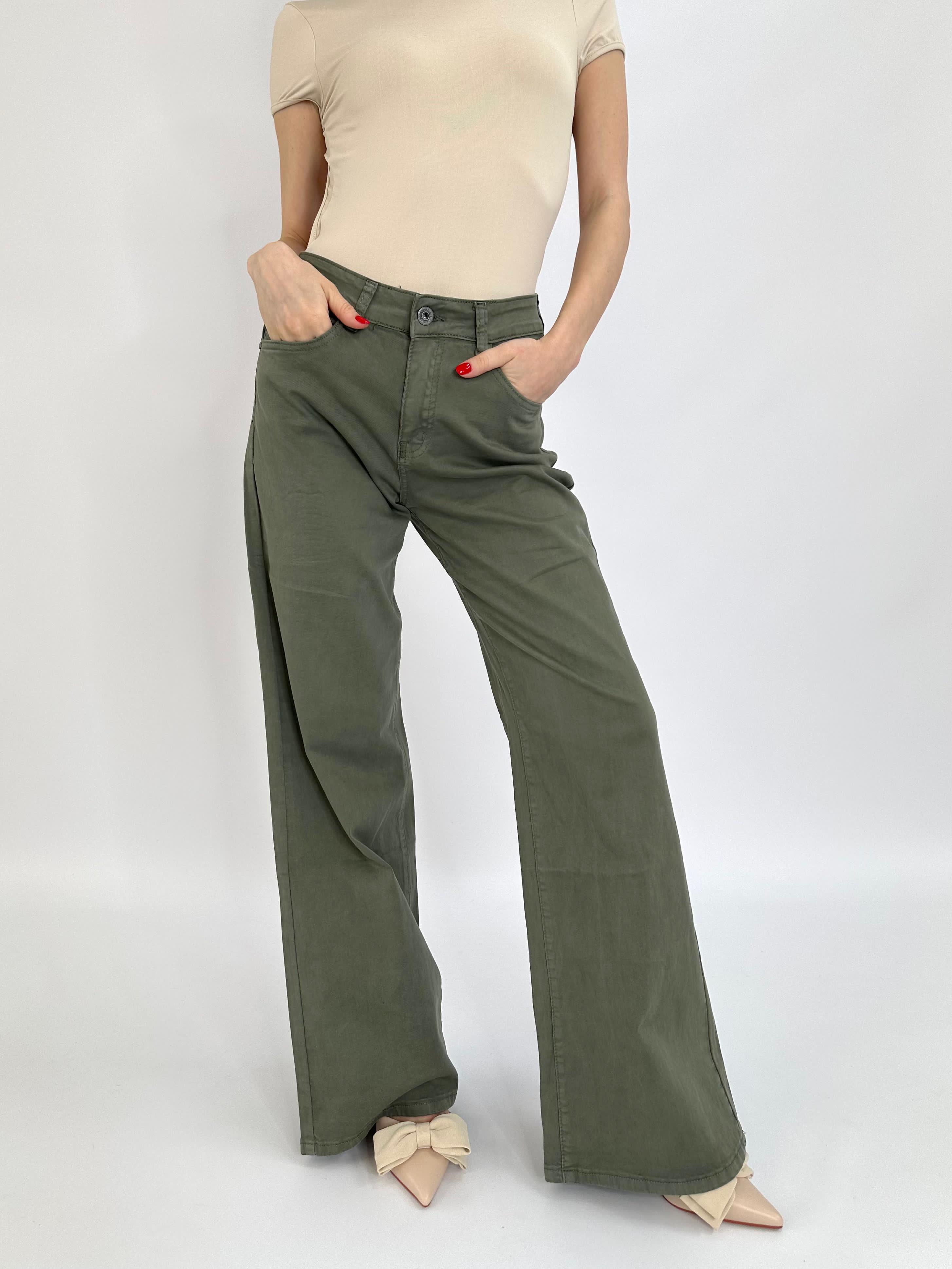 Jeans ofelia palazzo verde