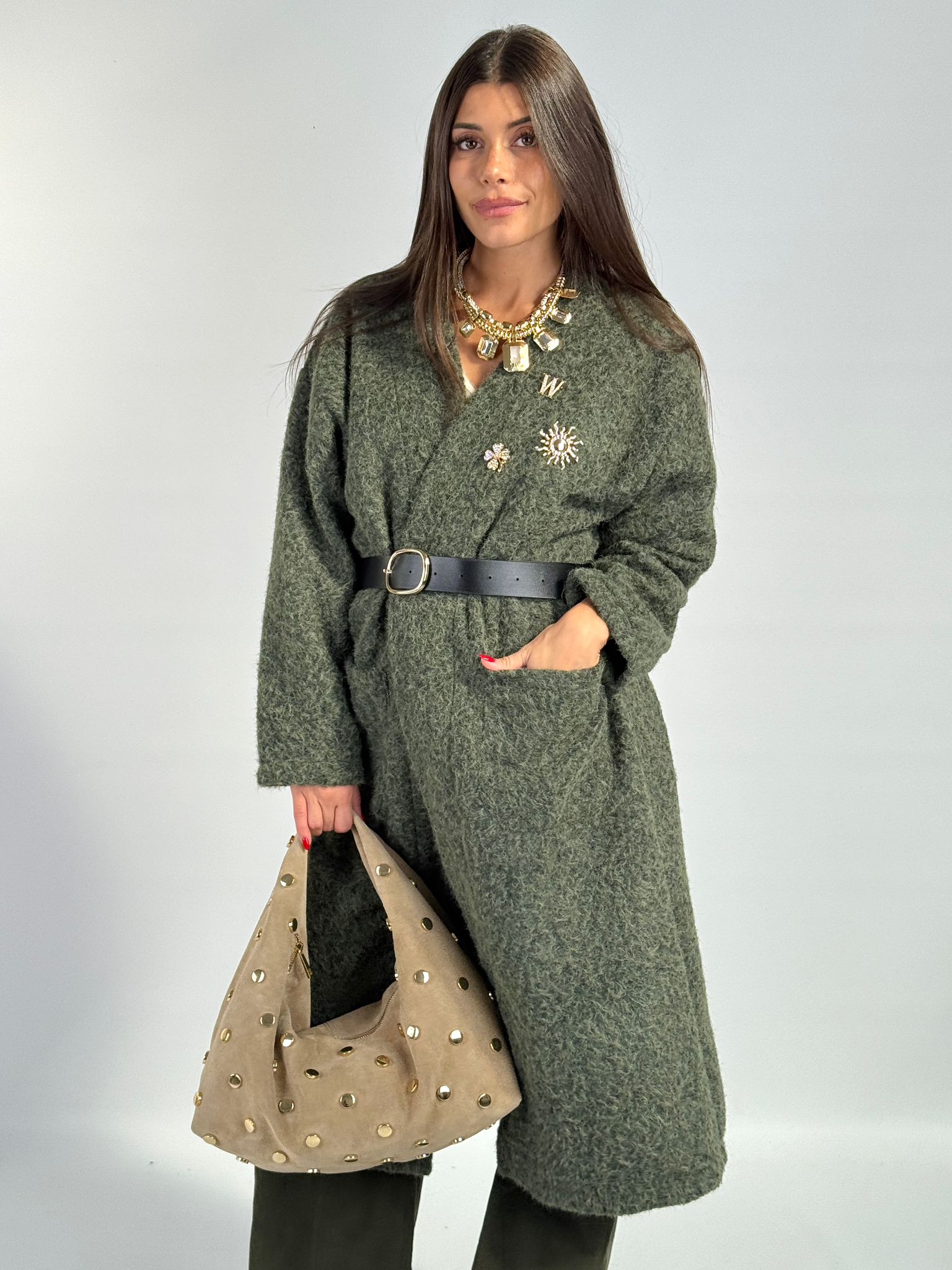 Cappotto spille verde