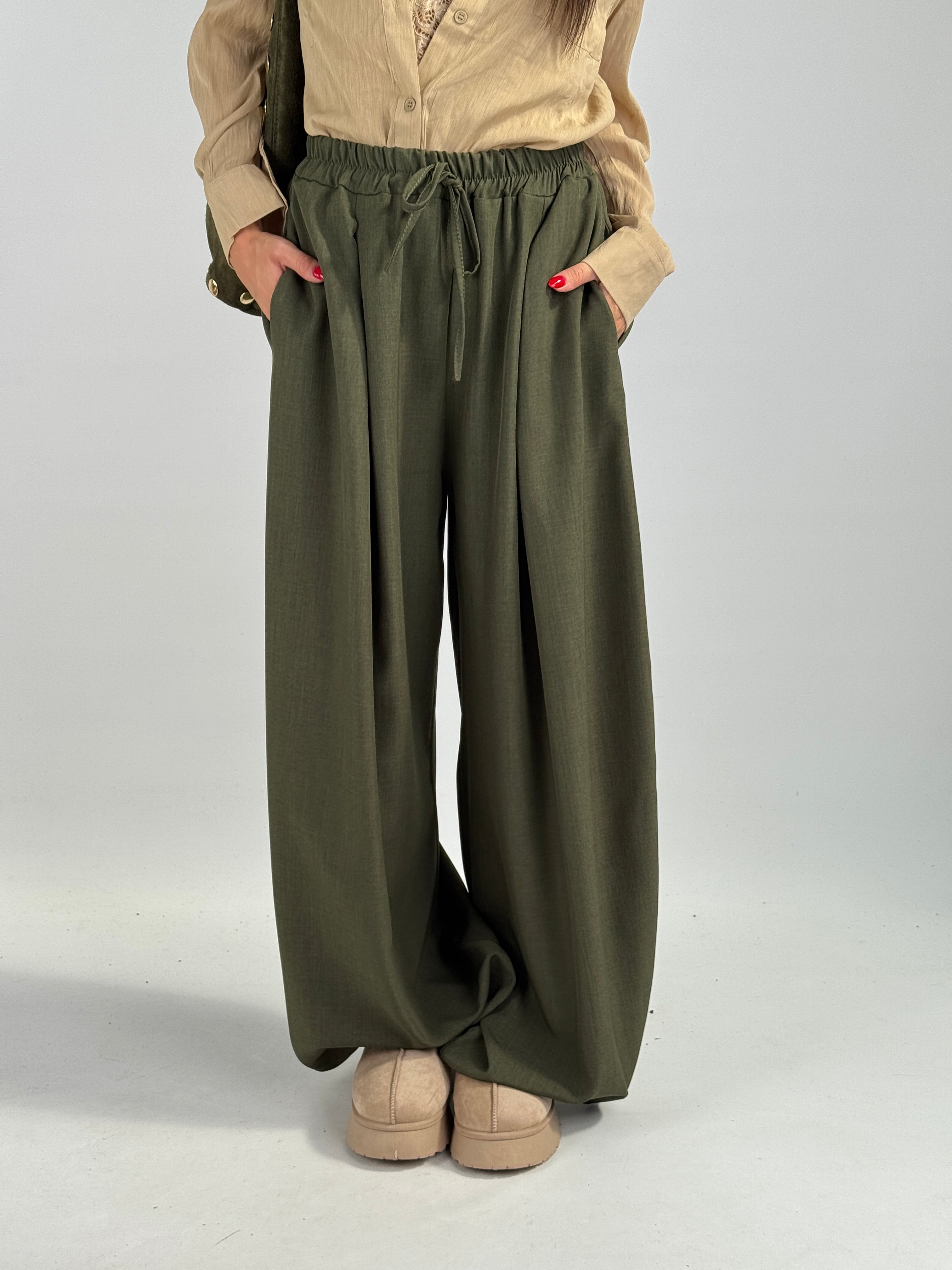 Pantalone spacchi verde