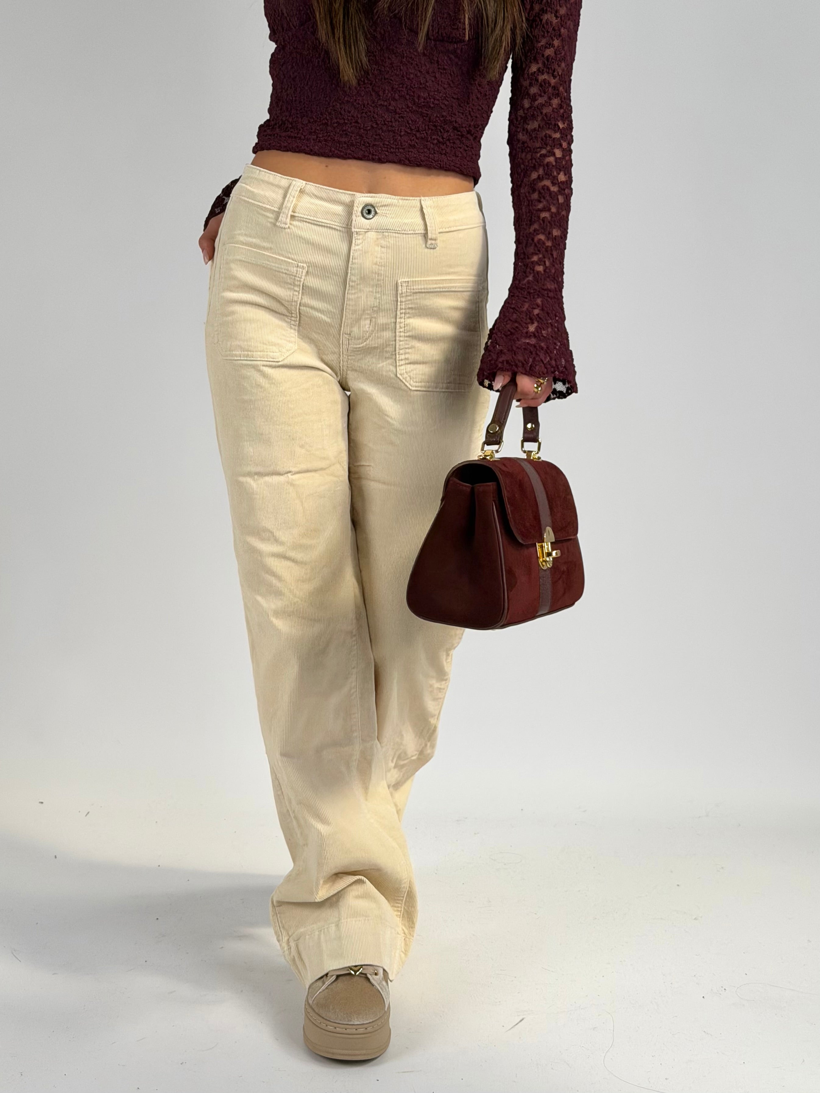 Pantalone velluto NEW COLLECTION beige