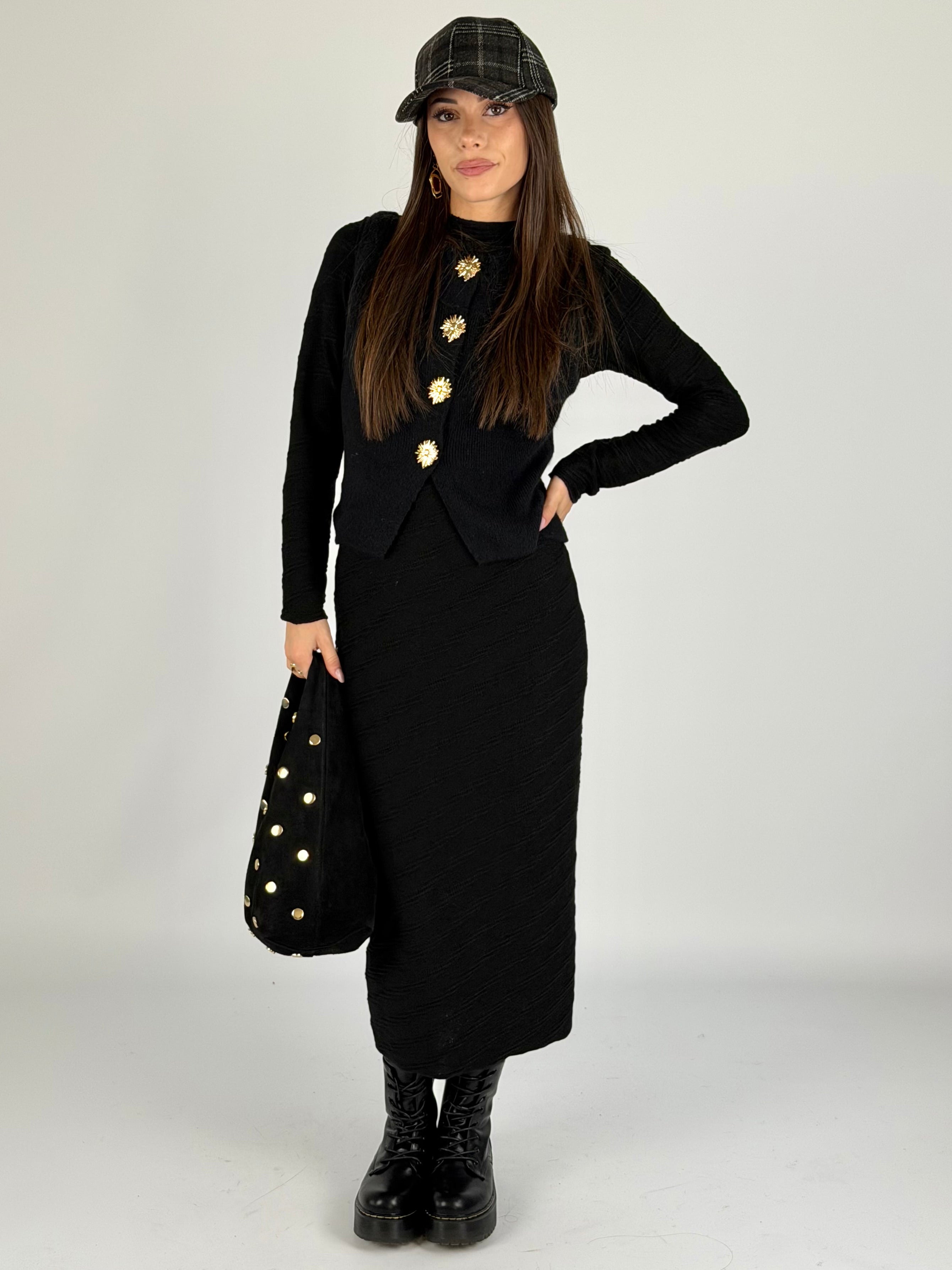 Gilet bottoni sweet nero