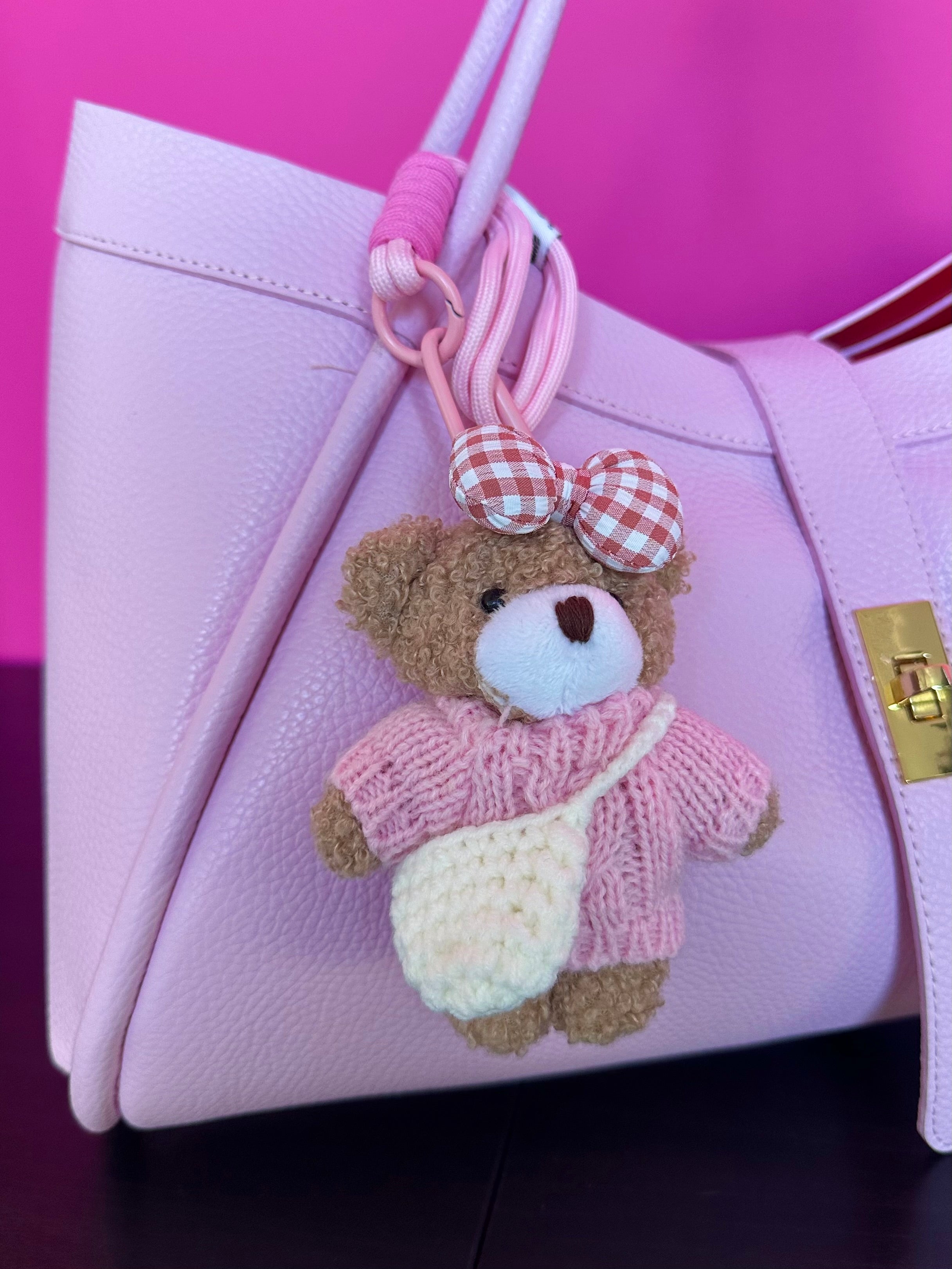 Ciondolo Borsa Teddy rosa