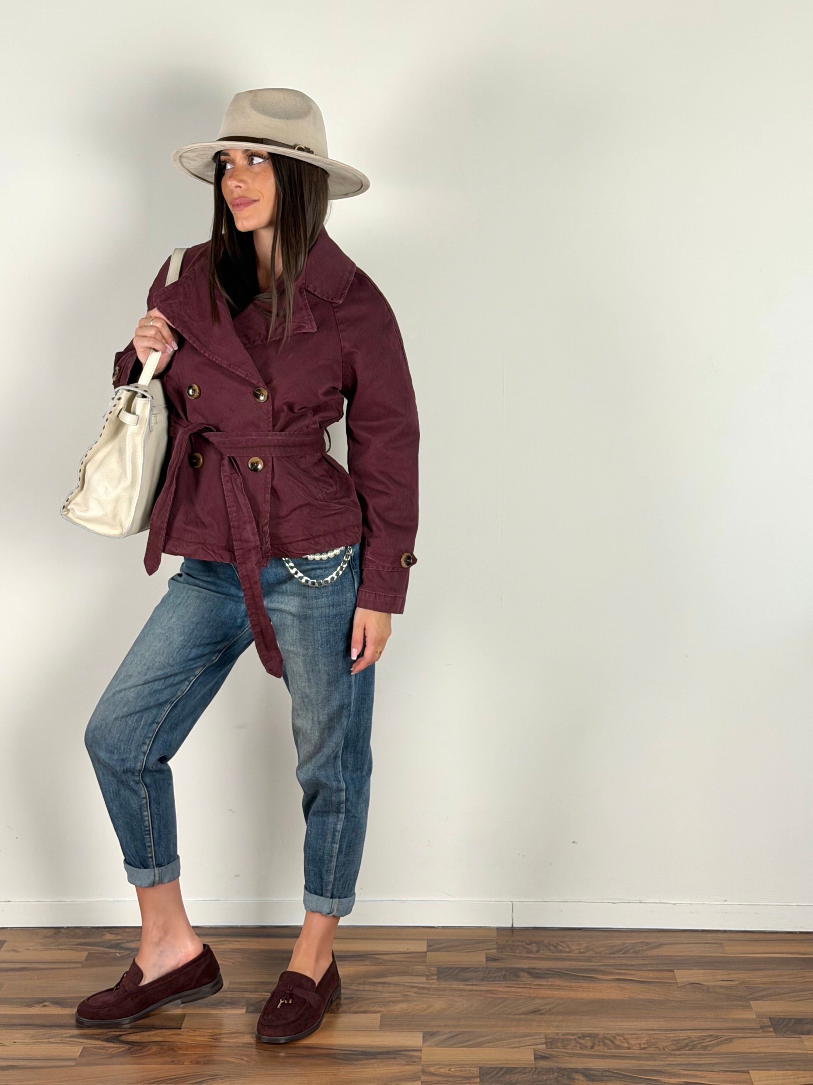 Trench Marlon bordeaux
