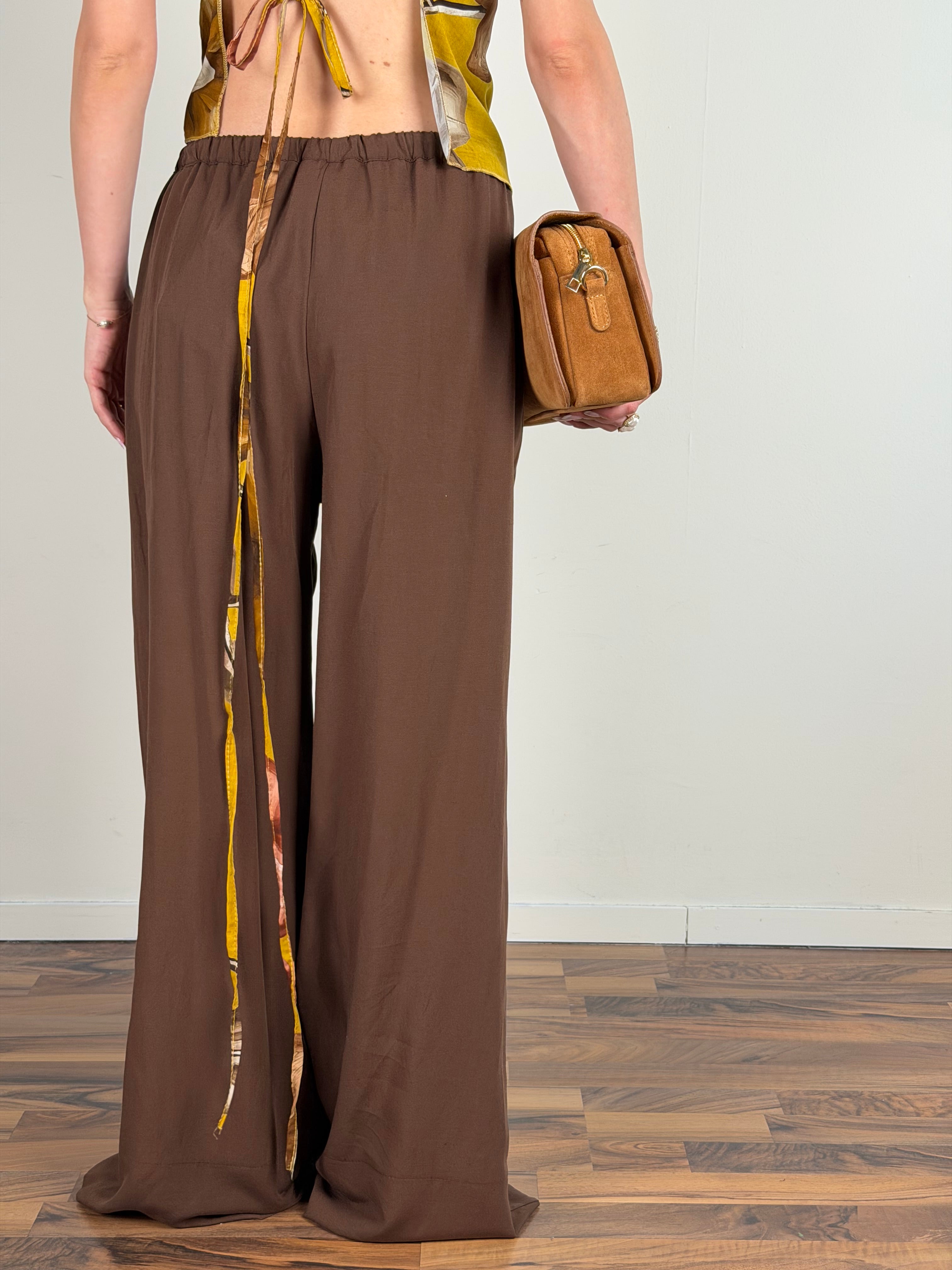 Pantalone lino Mirage moro