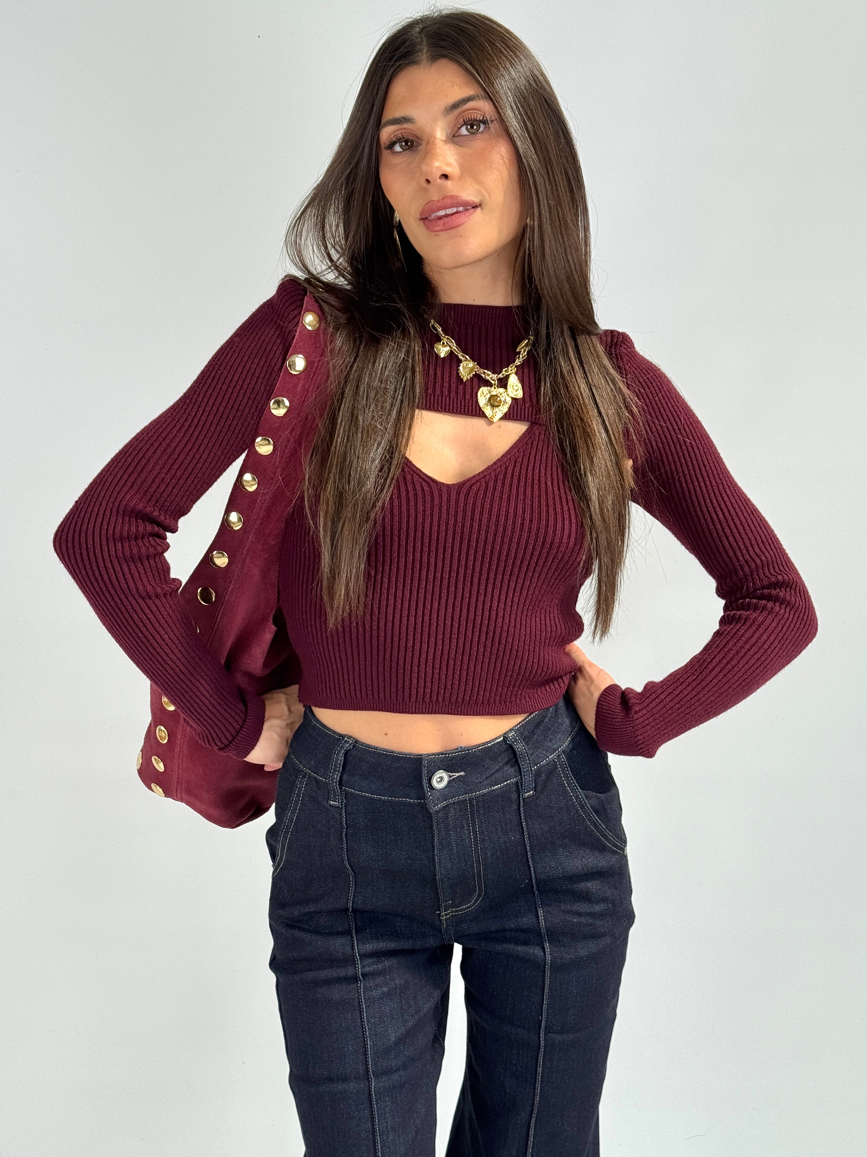 Maglia Gioia bordeaux