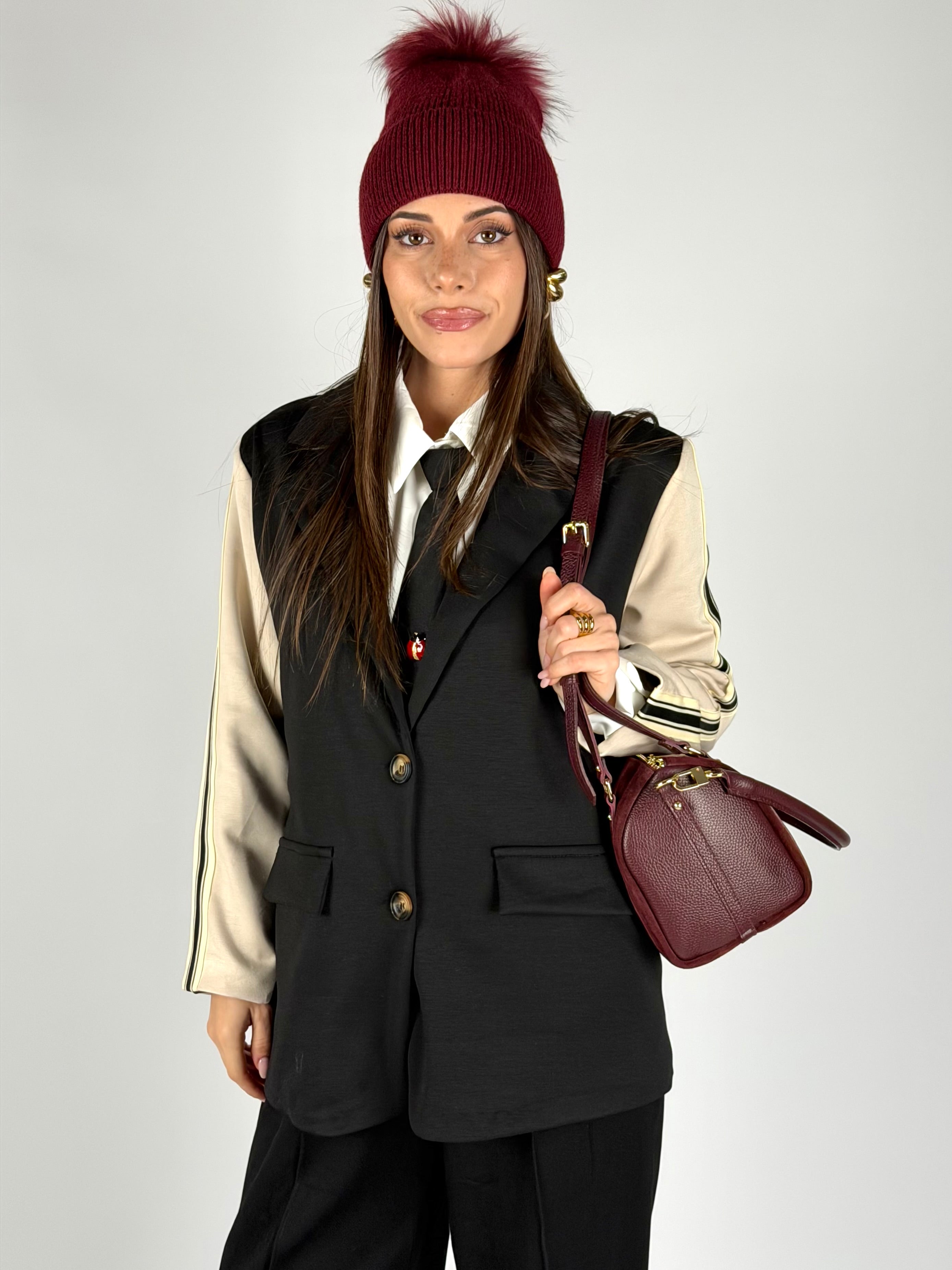 Giacca completo banda nero