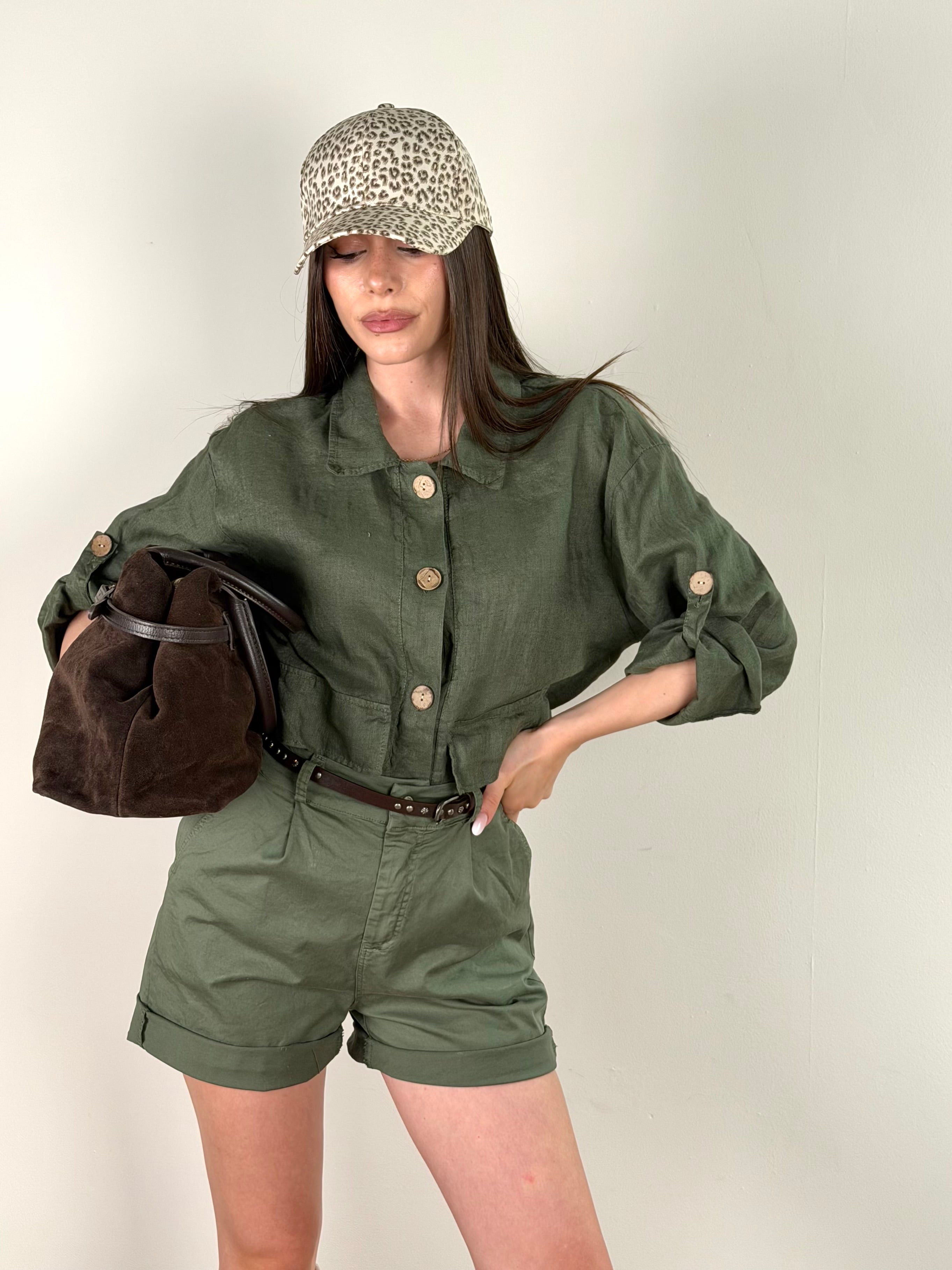 Camicia lino FRIDAY verde