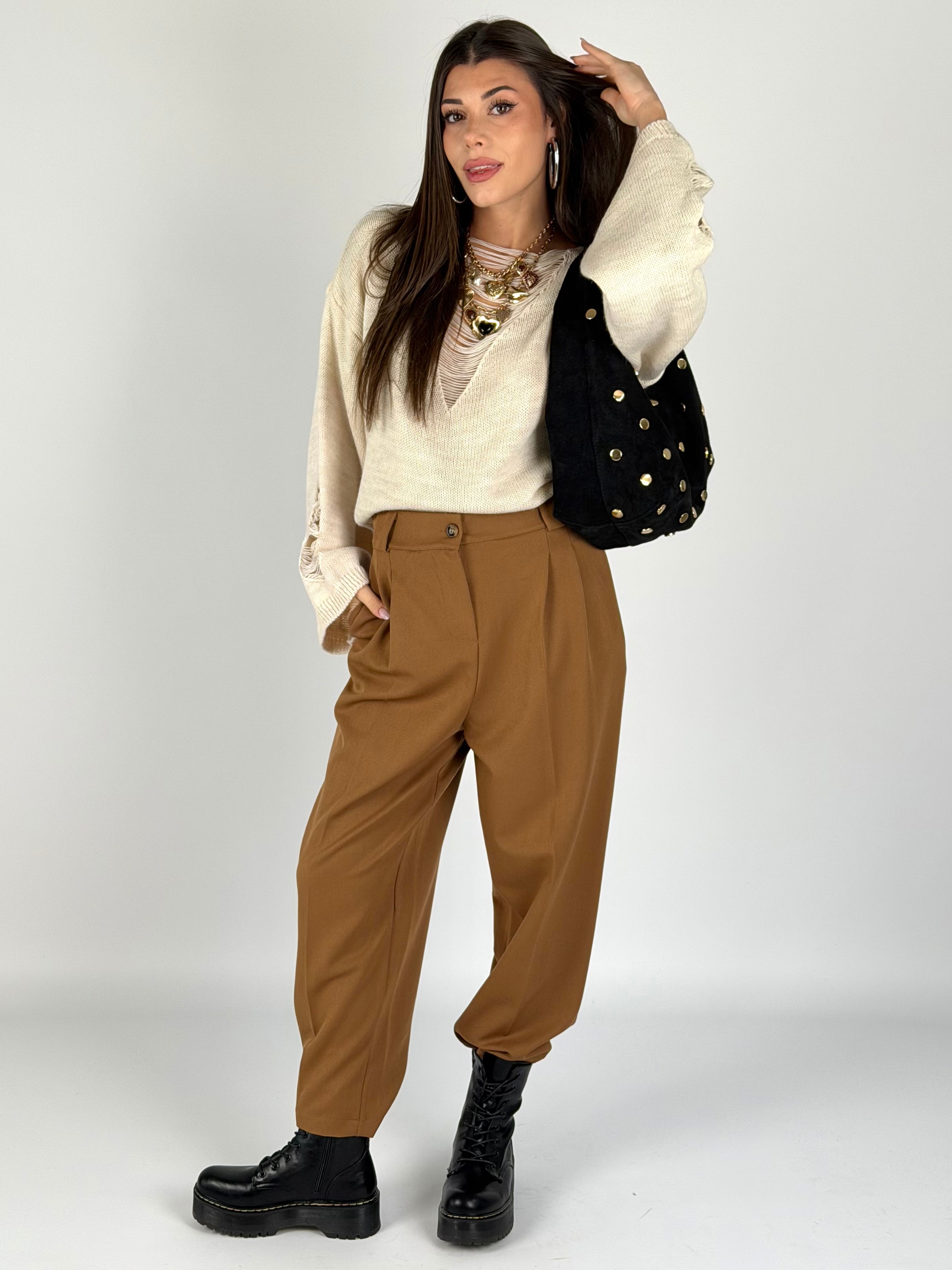 Pantalone Amanda tabacco