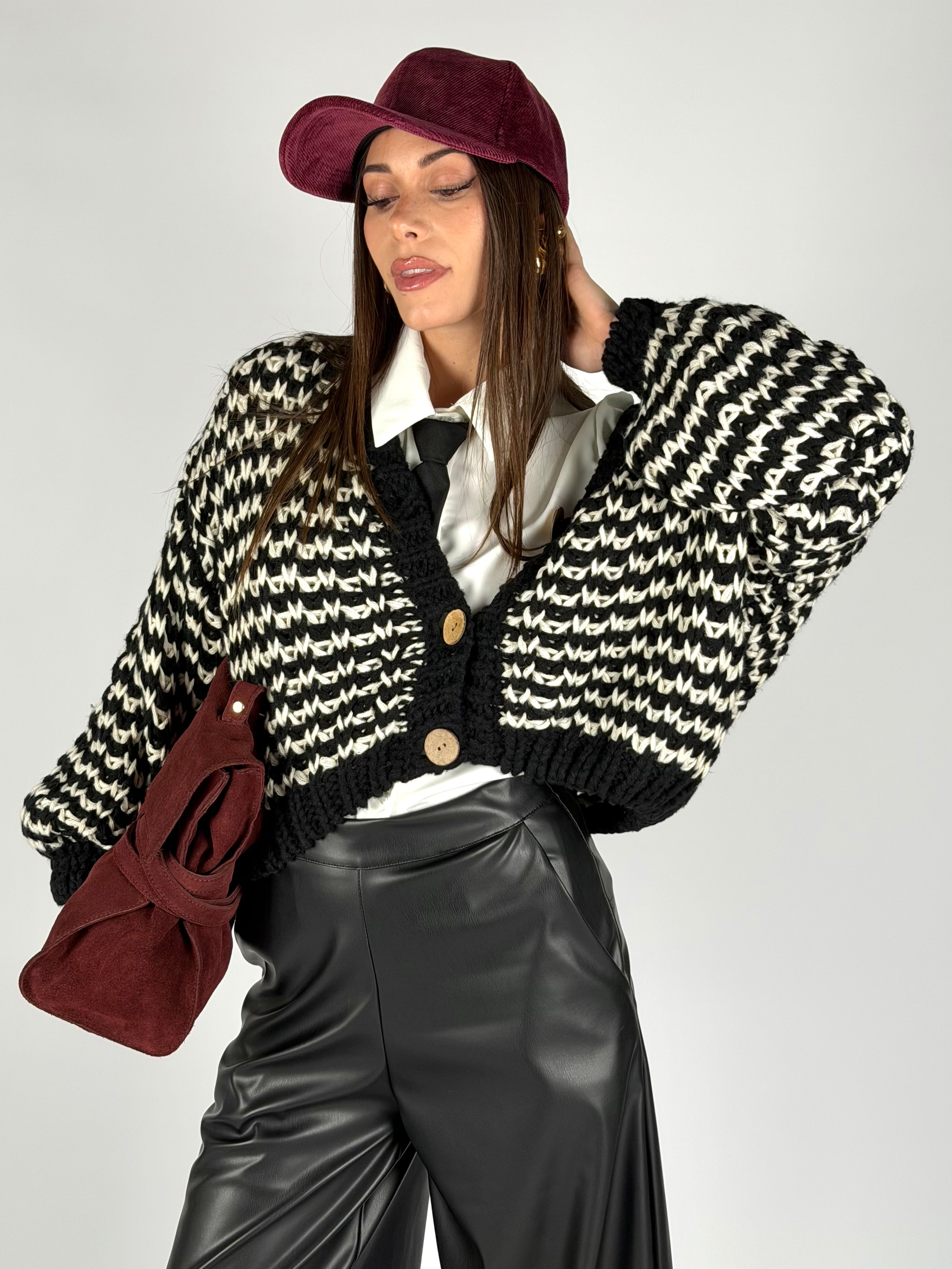 Maglione zig zag nero