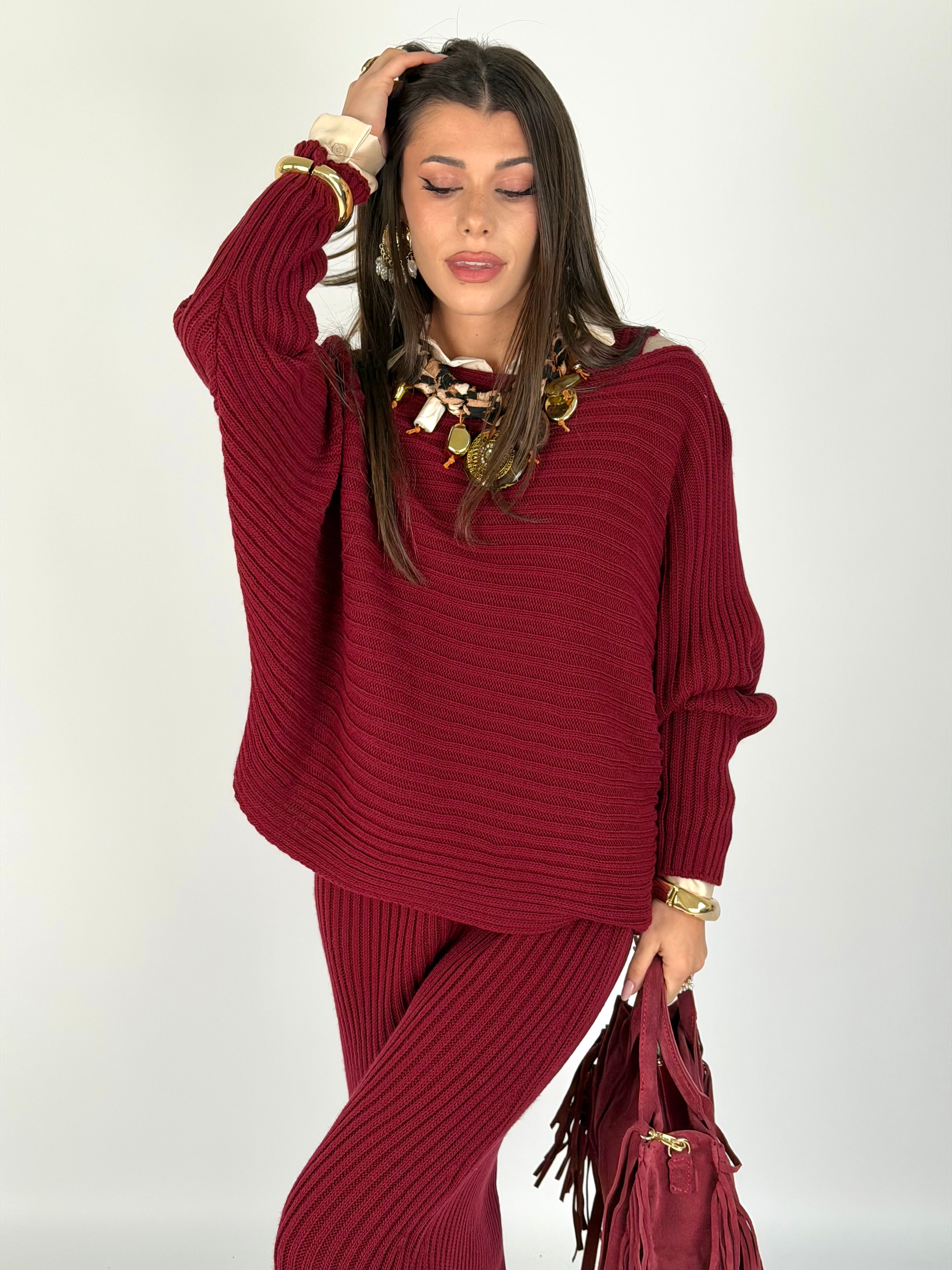 Abito + maglione Asia bordeaux