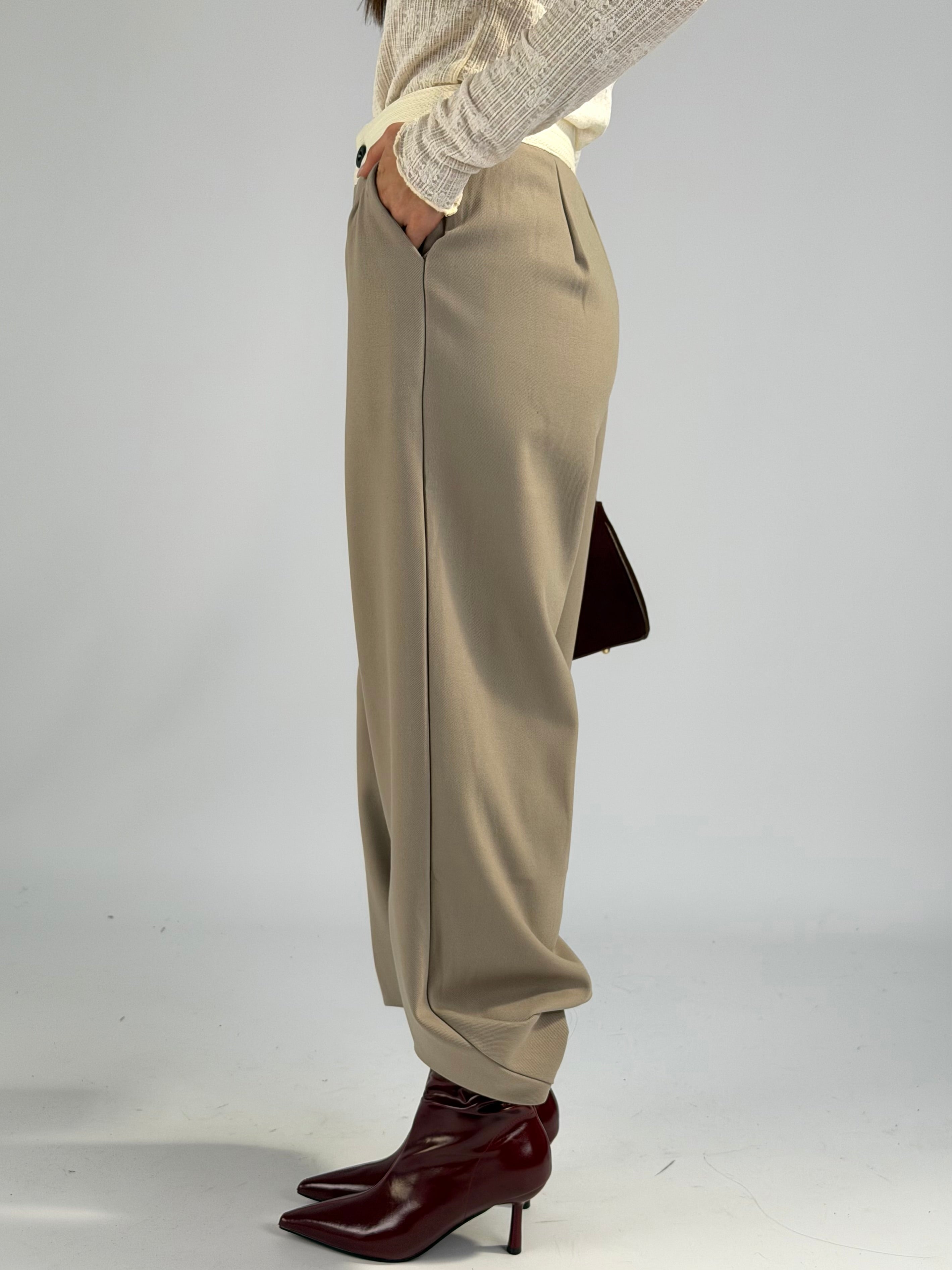 Pantalone risvolto grigio