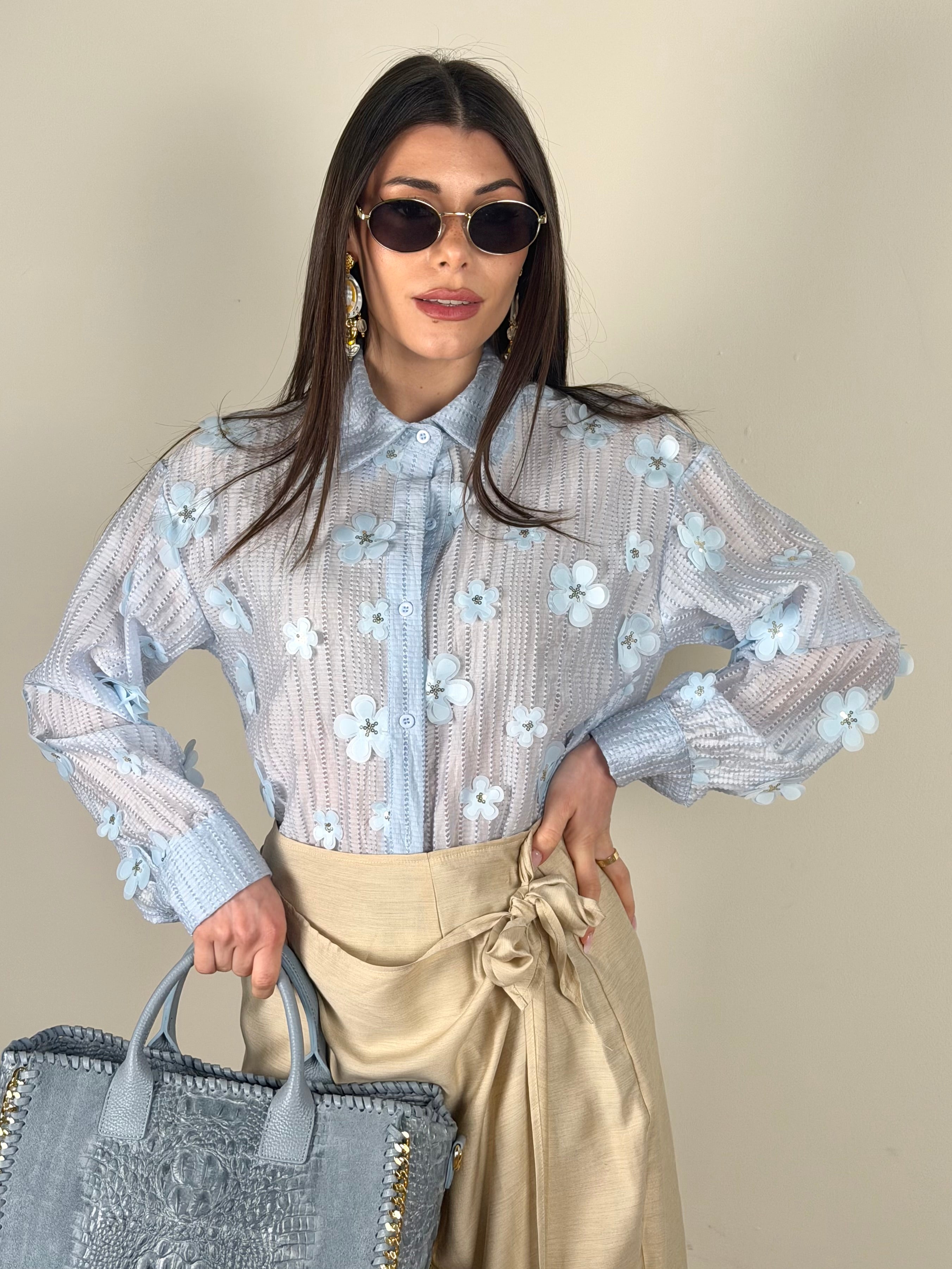 Camicia Lulù celeste