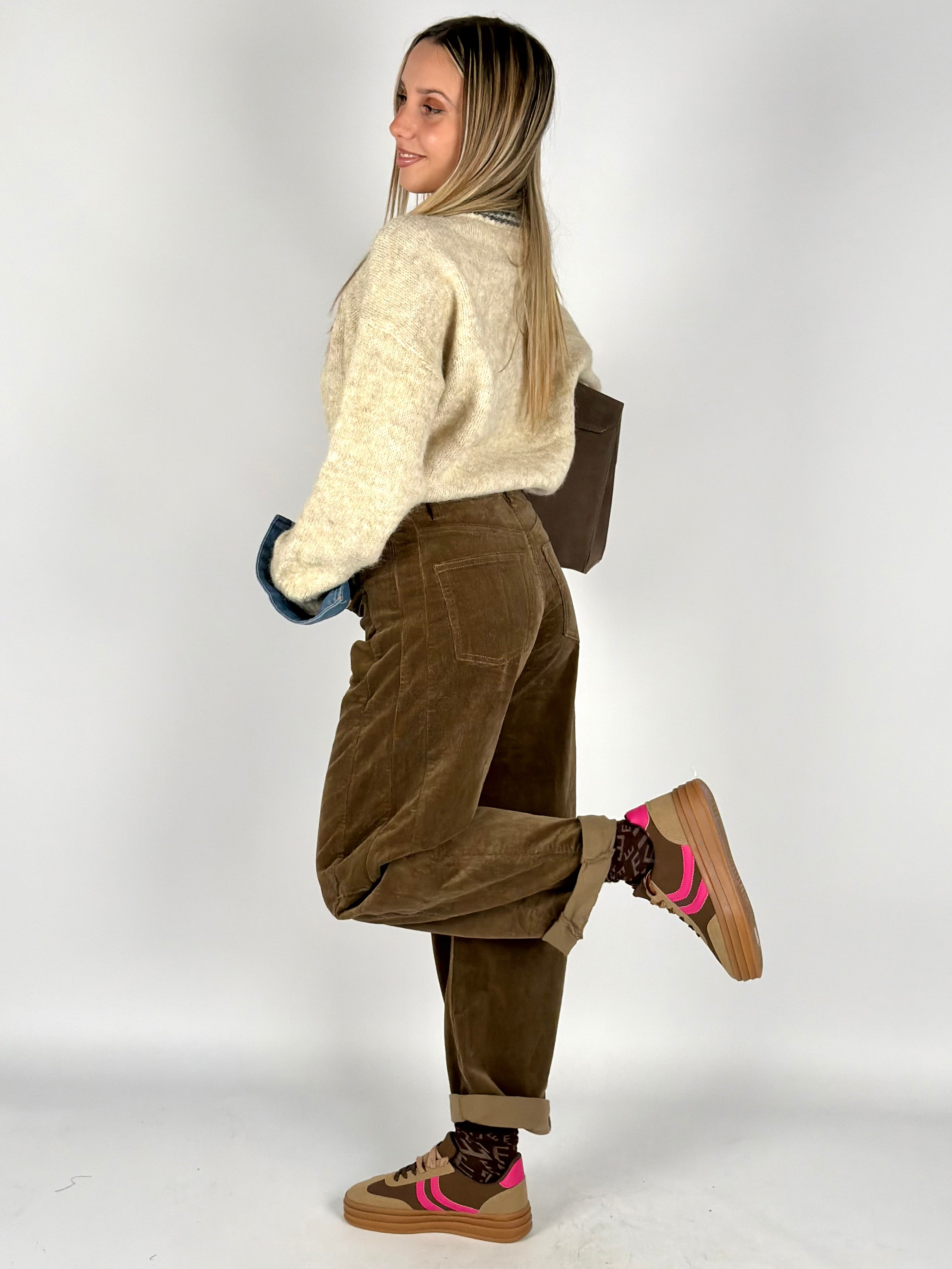 Jeans ballon velluto