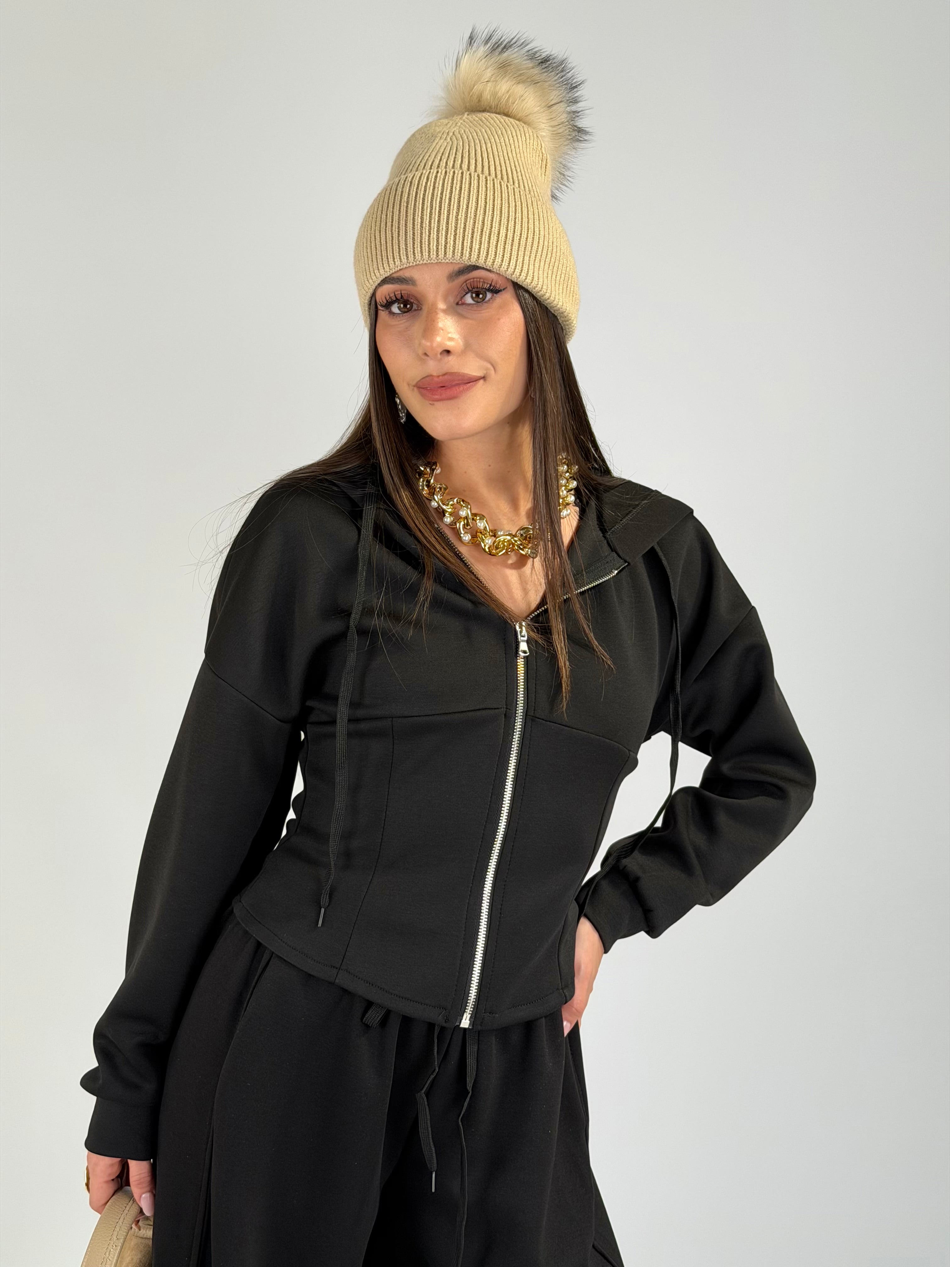 Felpa tuta sportiva Evelyn nero