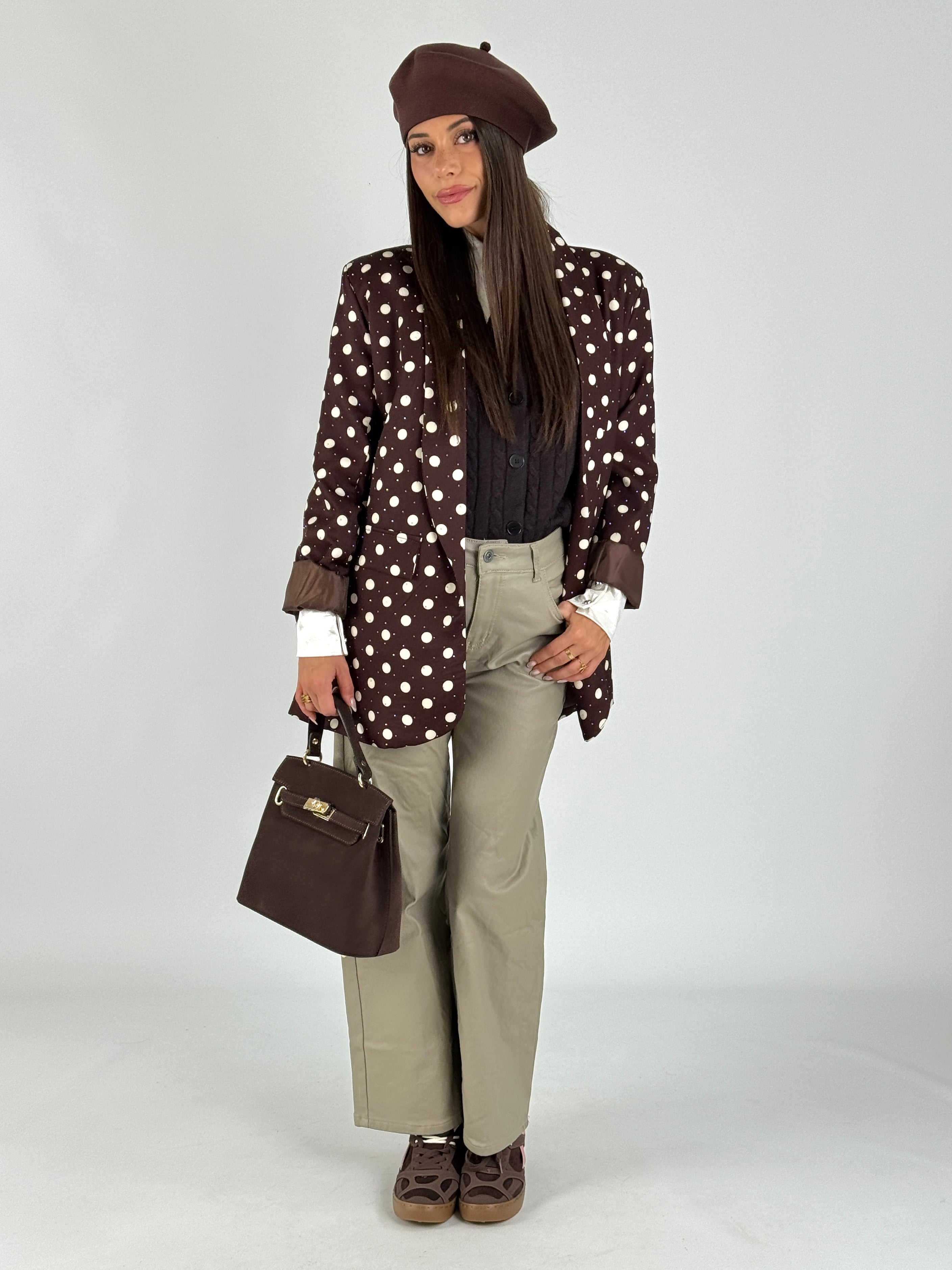 Giacca pois zirconi moro