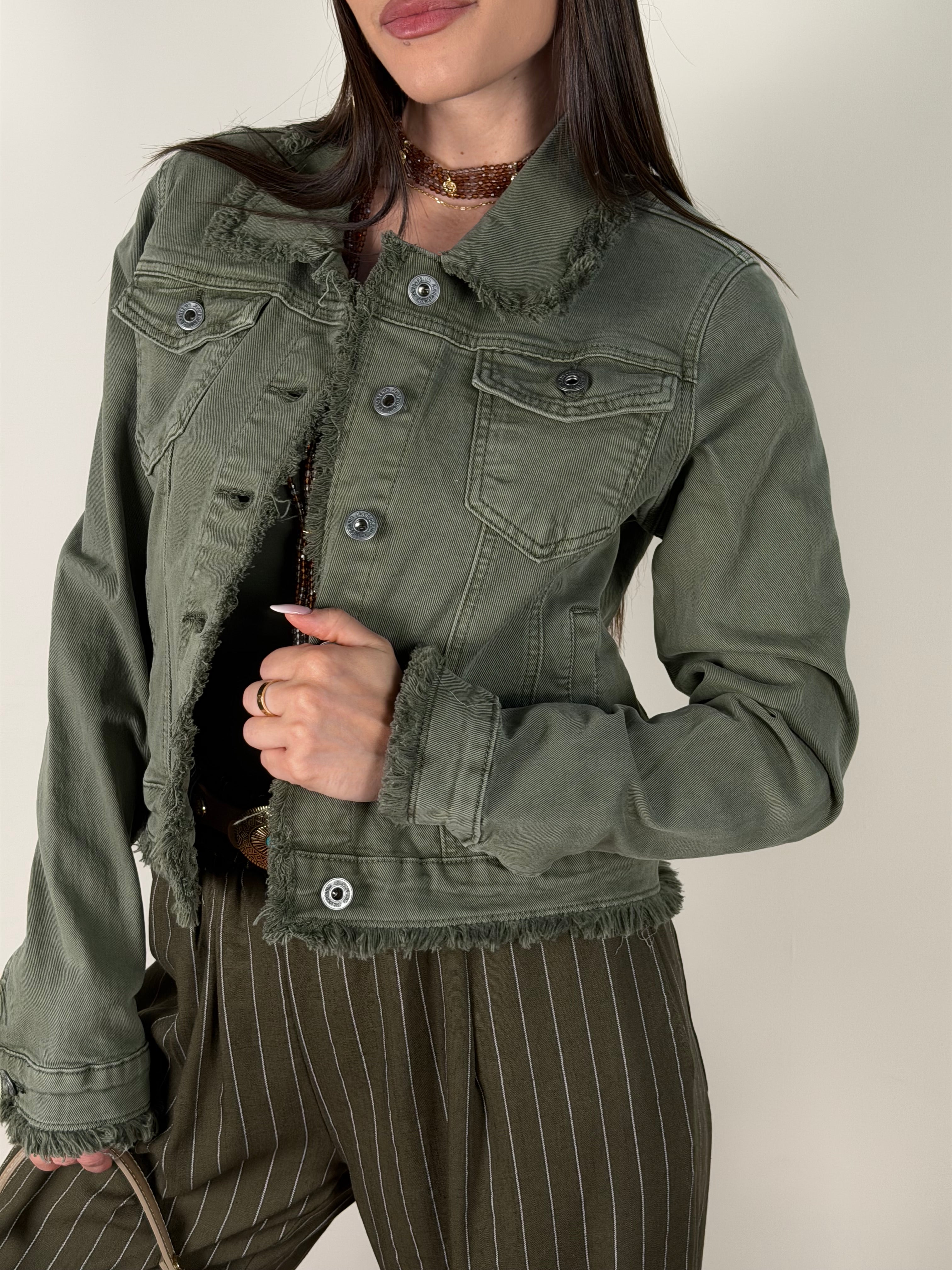 Giubbino jeans David verde