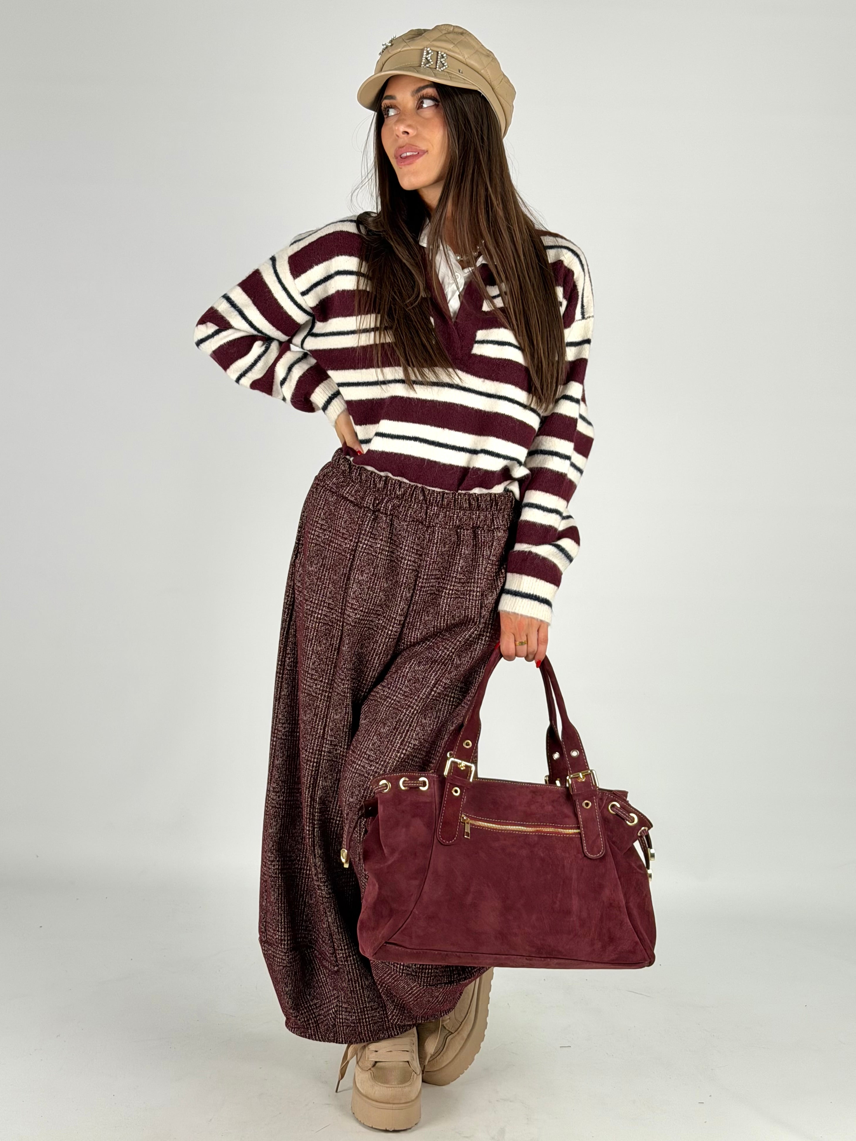 Pantalone Jafar bordeaux