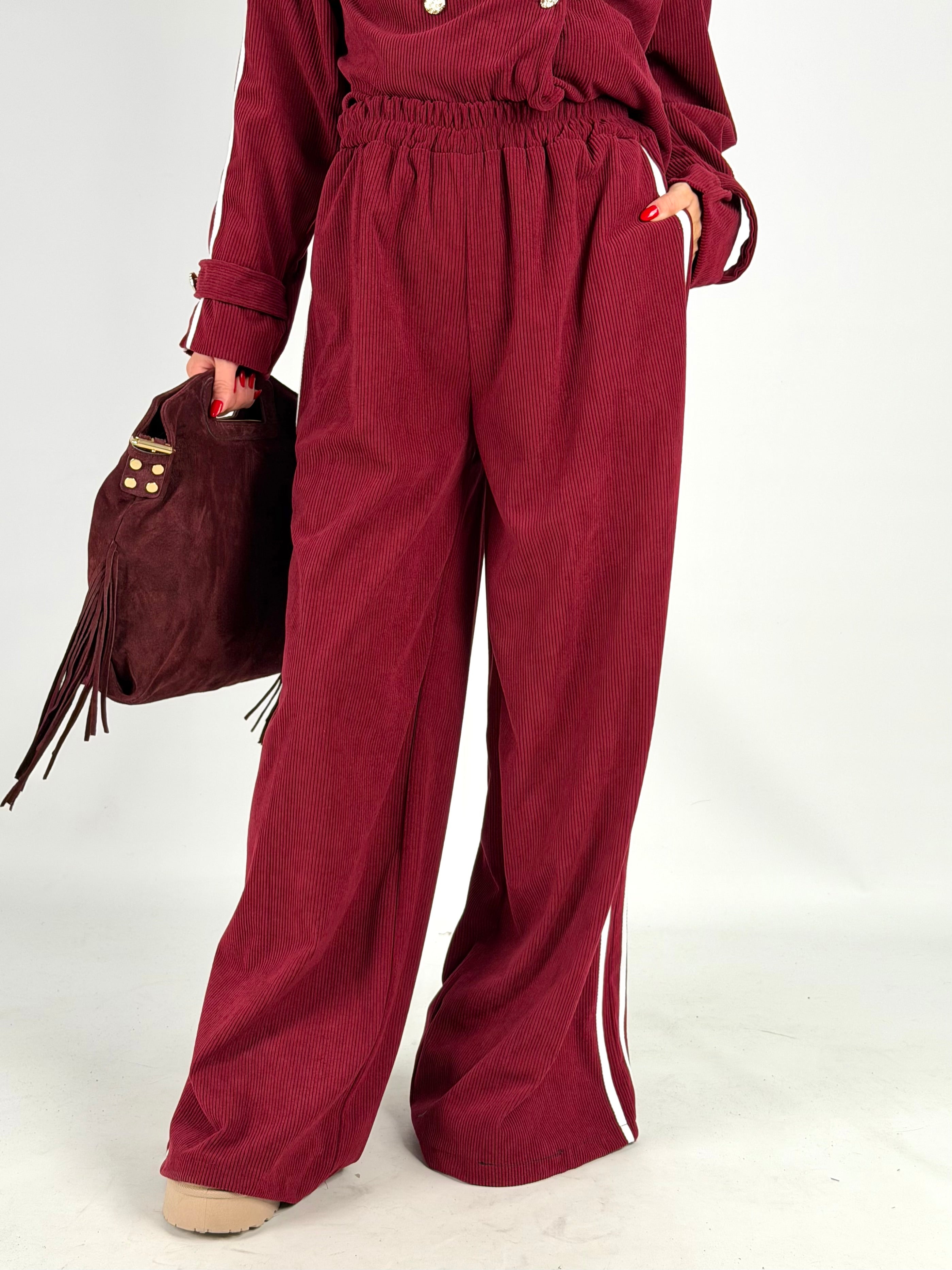 Completo Adi velluto bordeaux