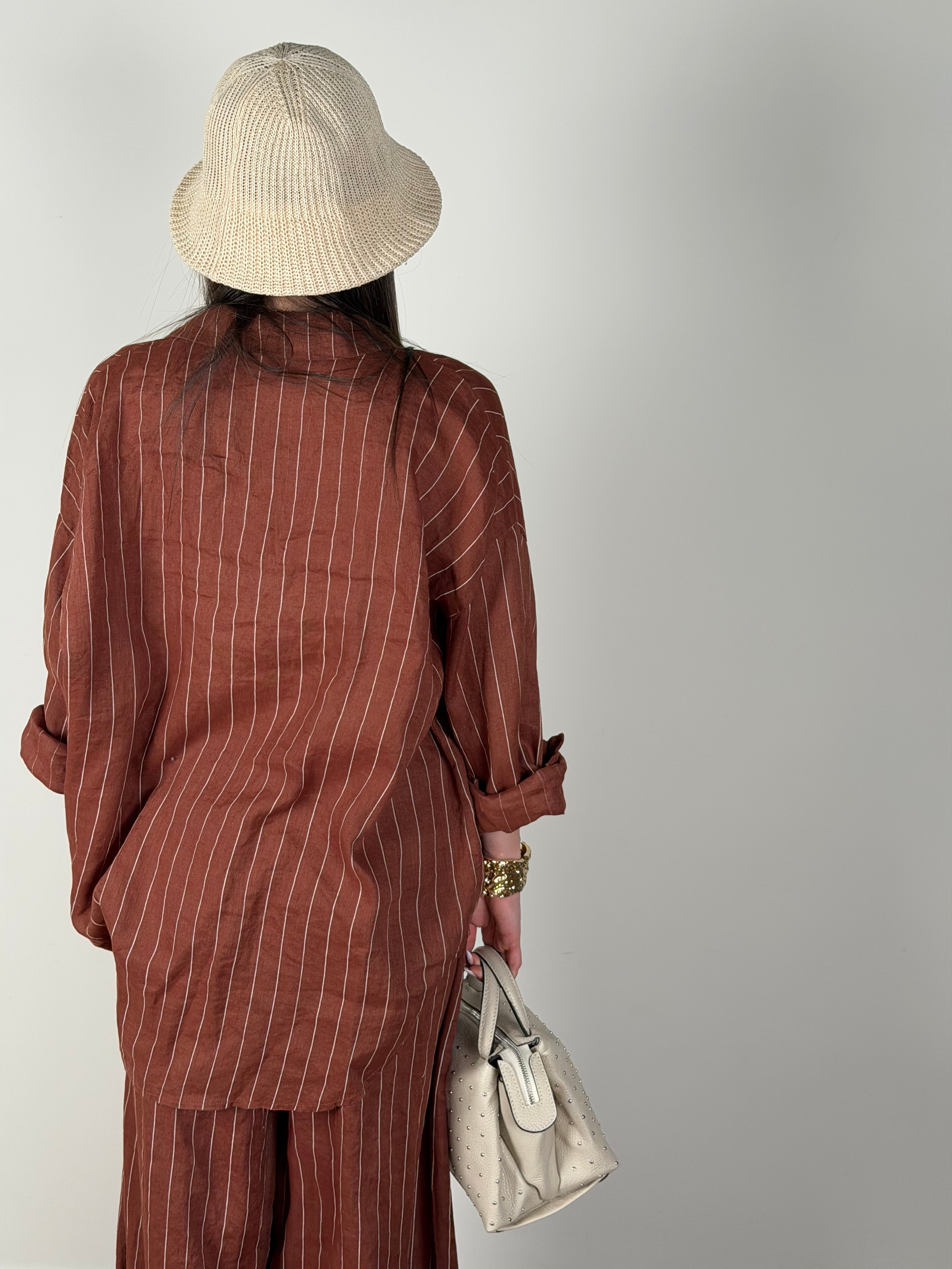 Camicia puro lino Margot coccio