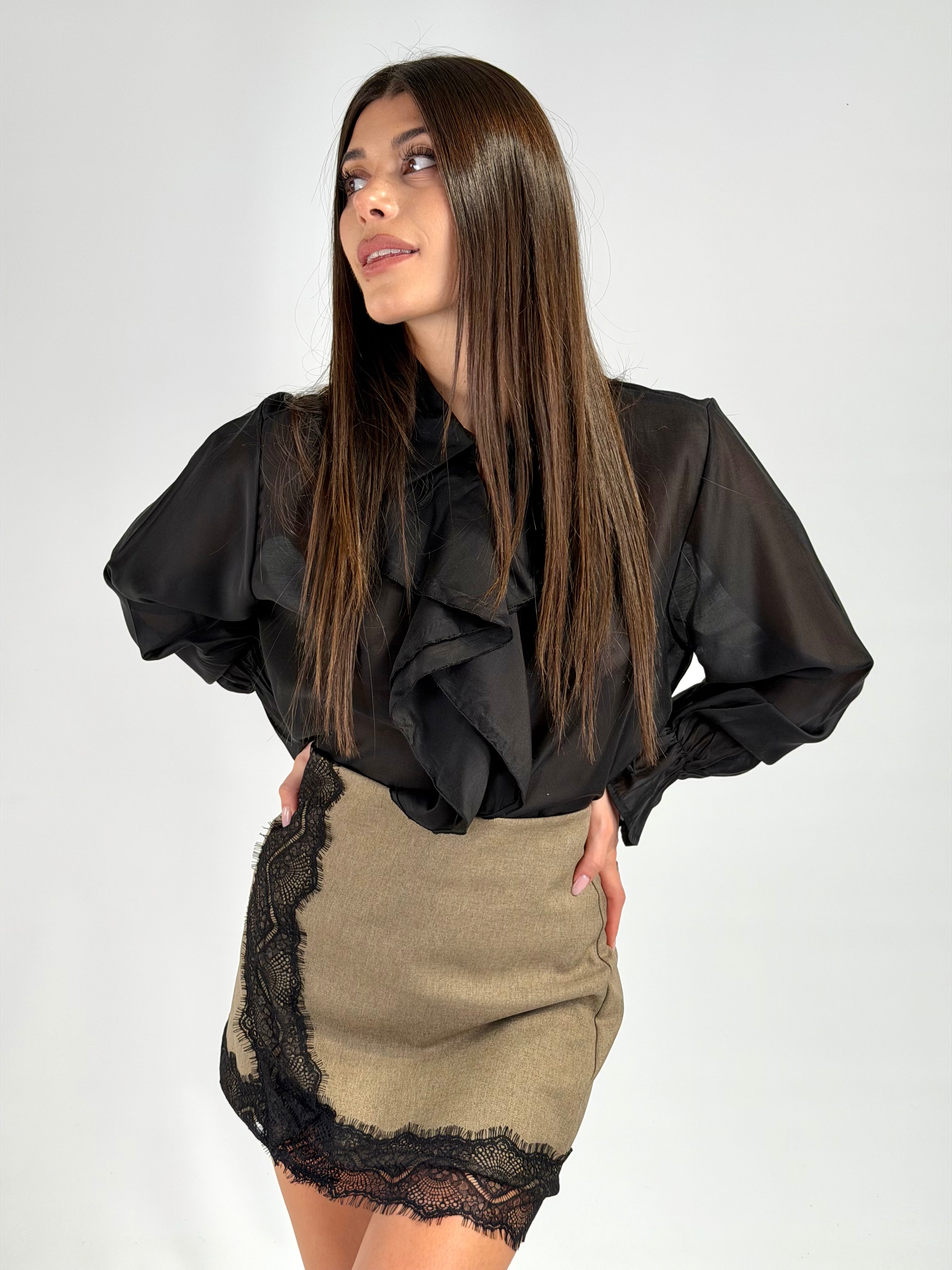 Camicia volant premium nero