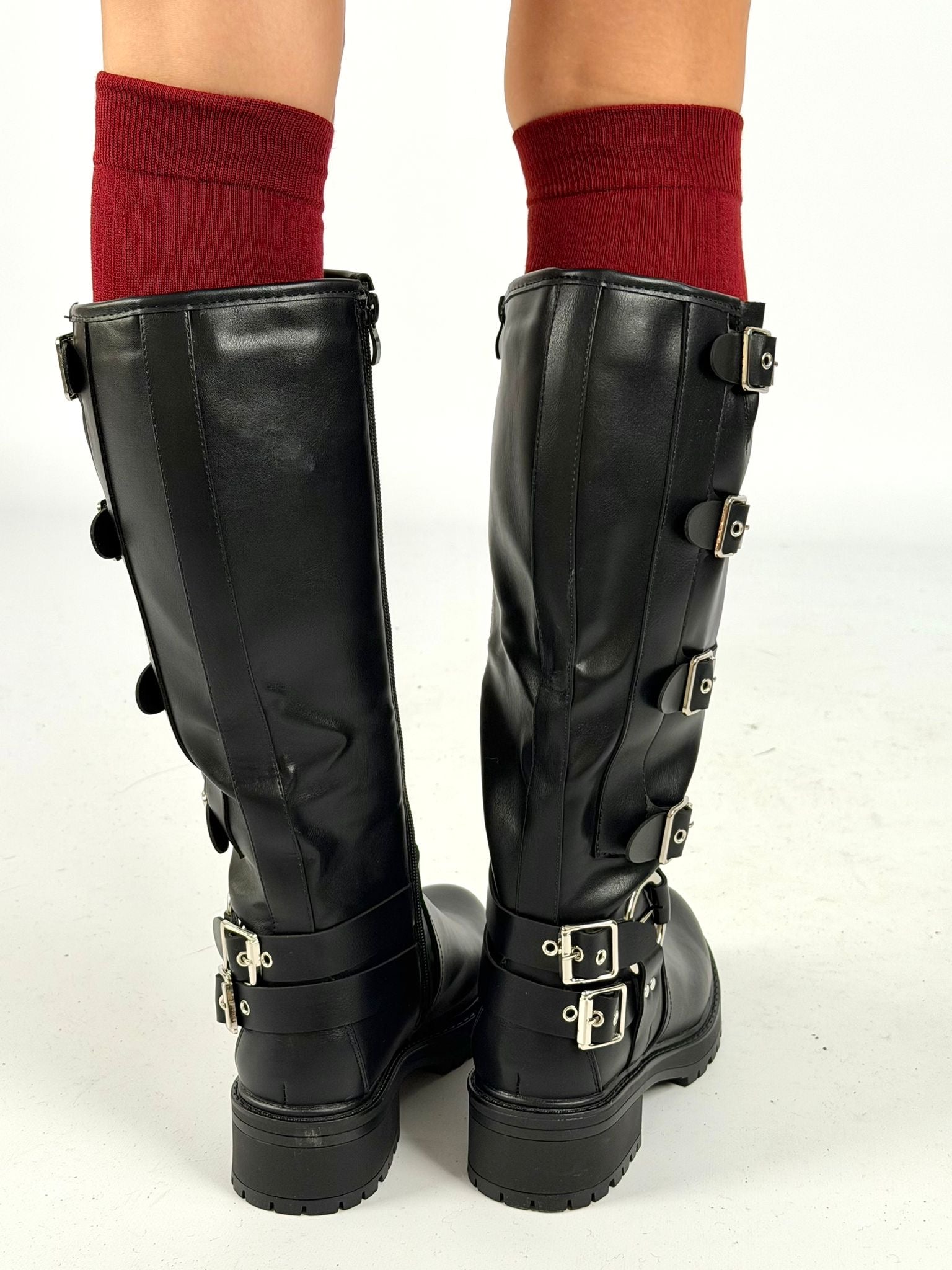 Stivale multi fibbie nero