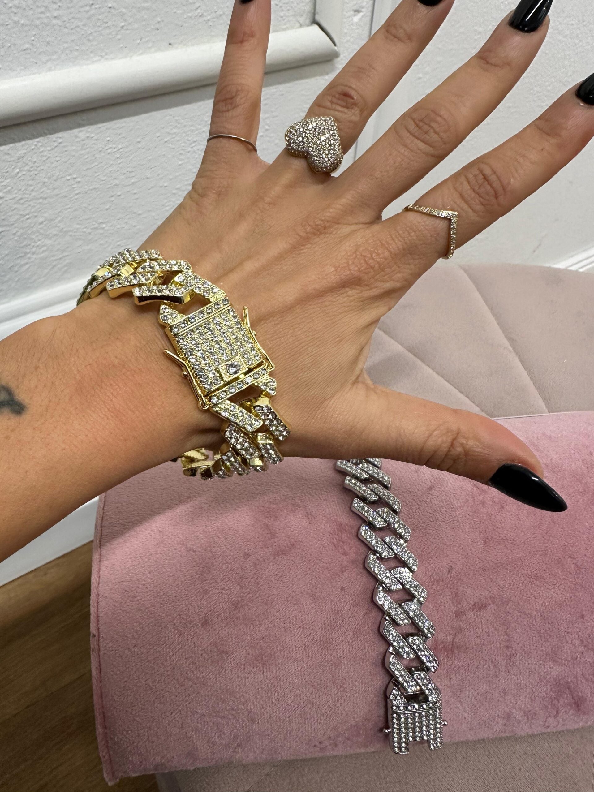 Bracciale maxi catena zirconata grande