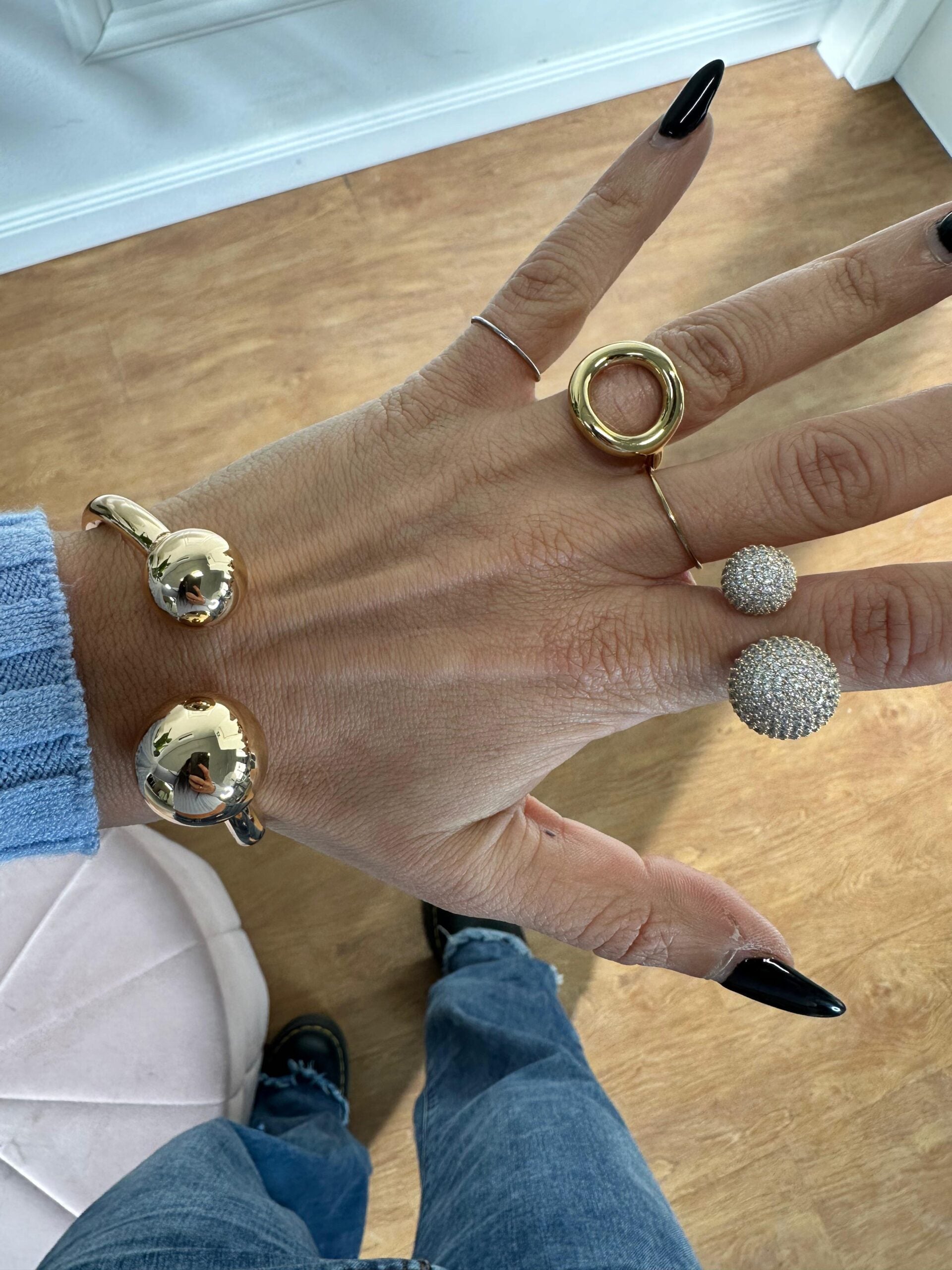 Bracciale rigido doppia sfera bold