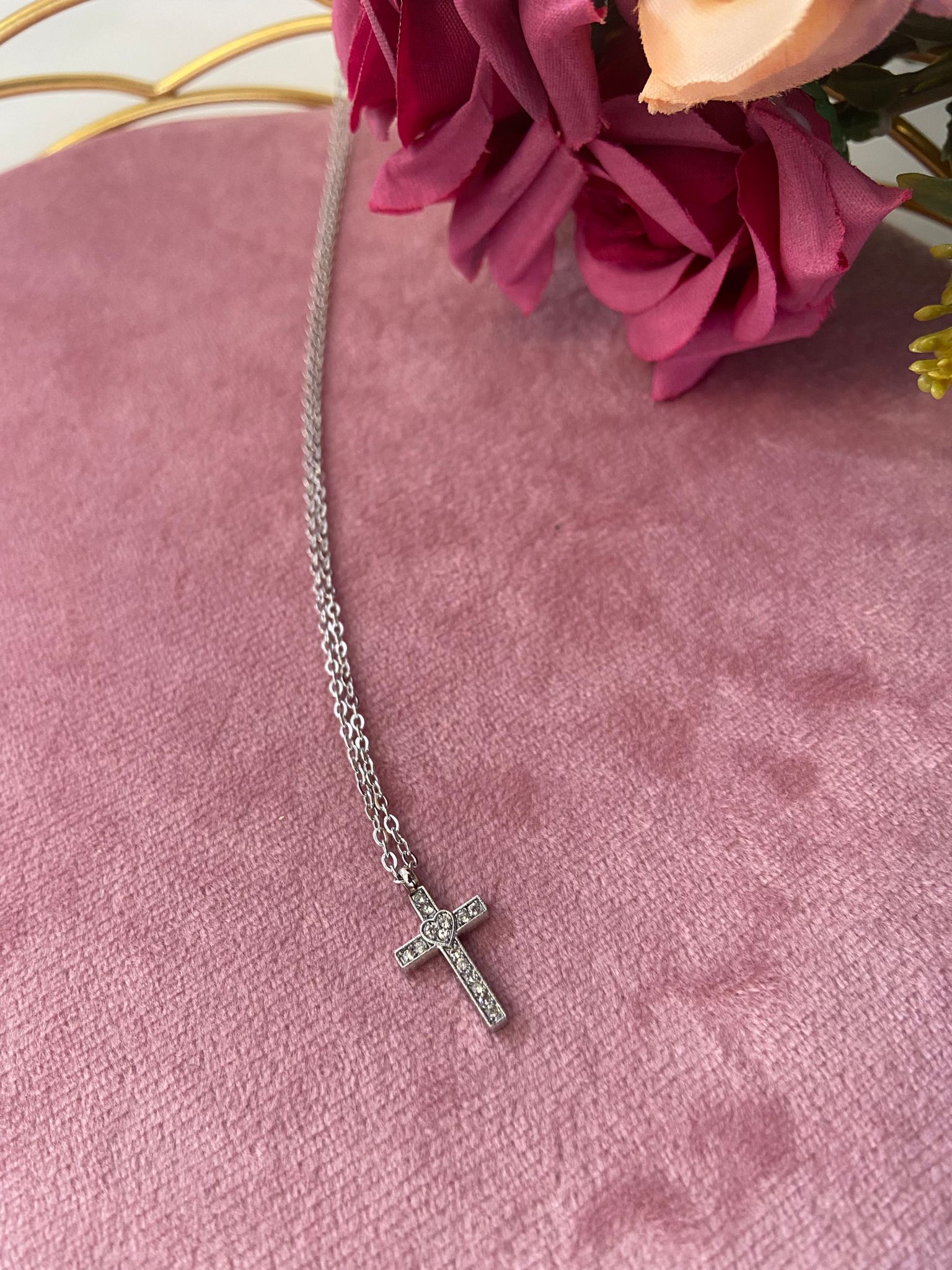 Collana croce zirconata small