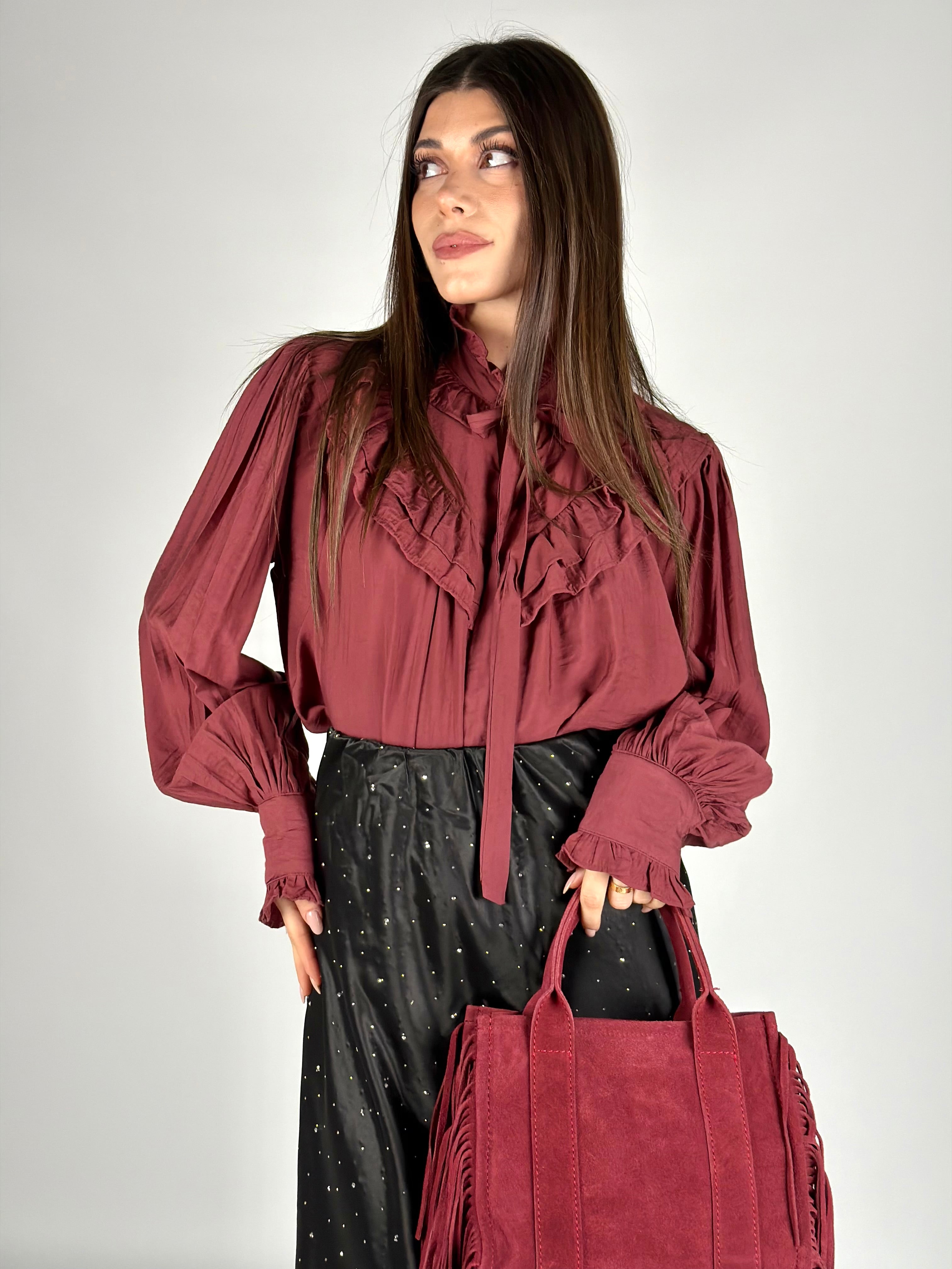 Camicia Suade bordeaux