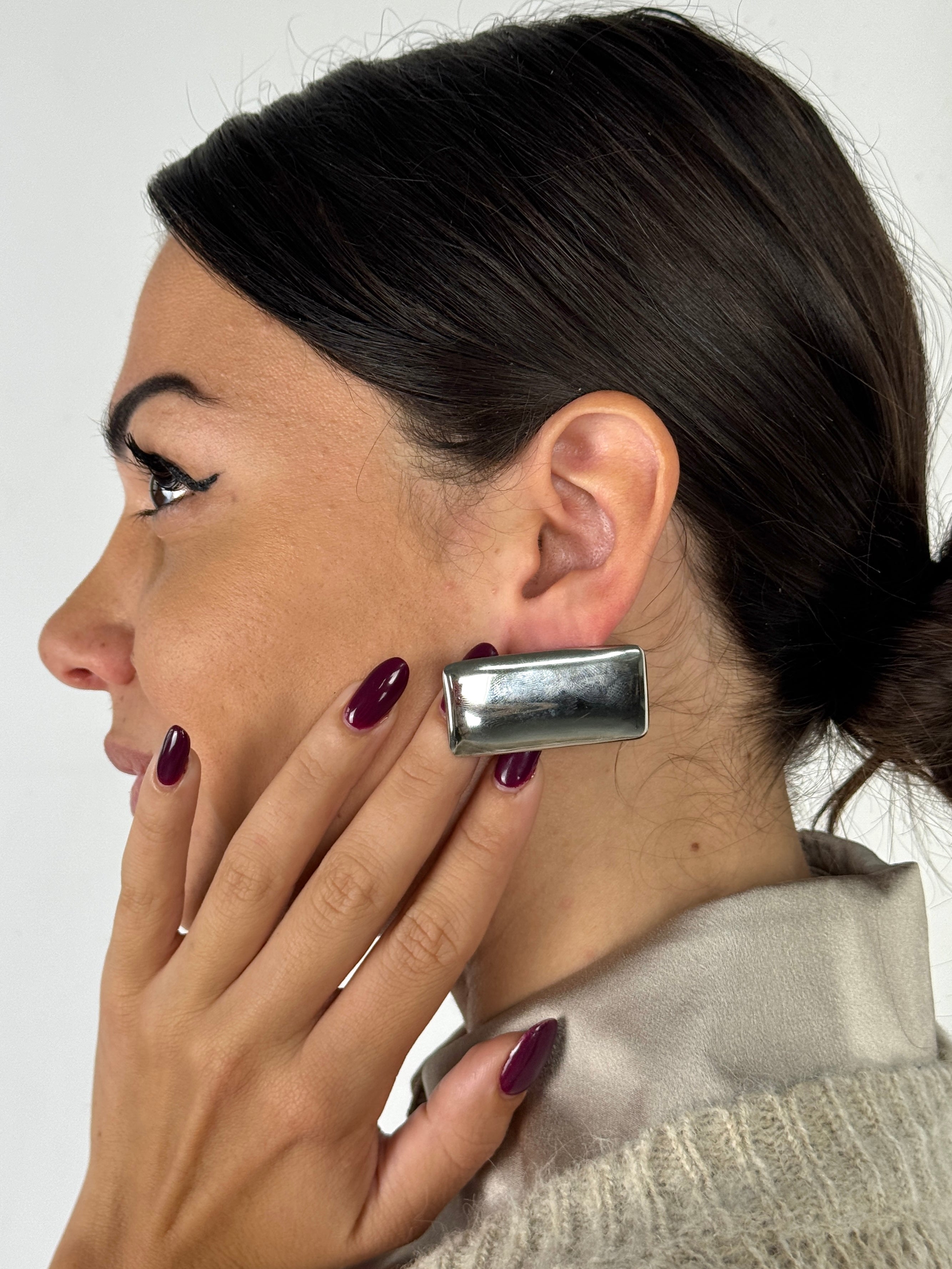 Orecchini placca rettangolare - 2 colori